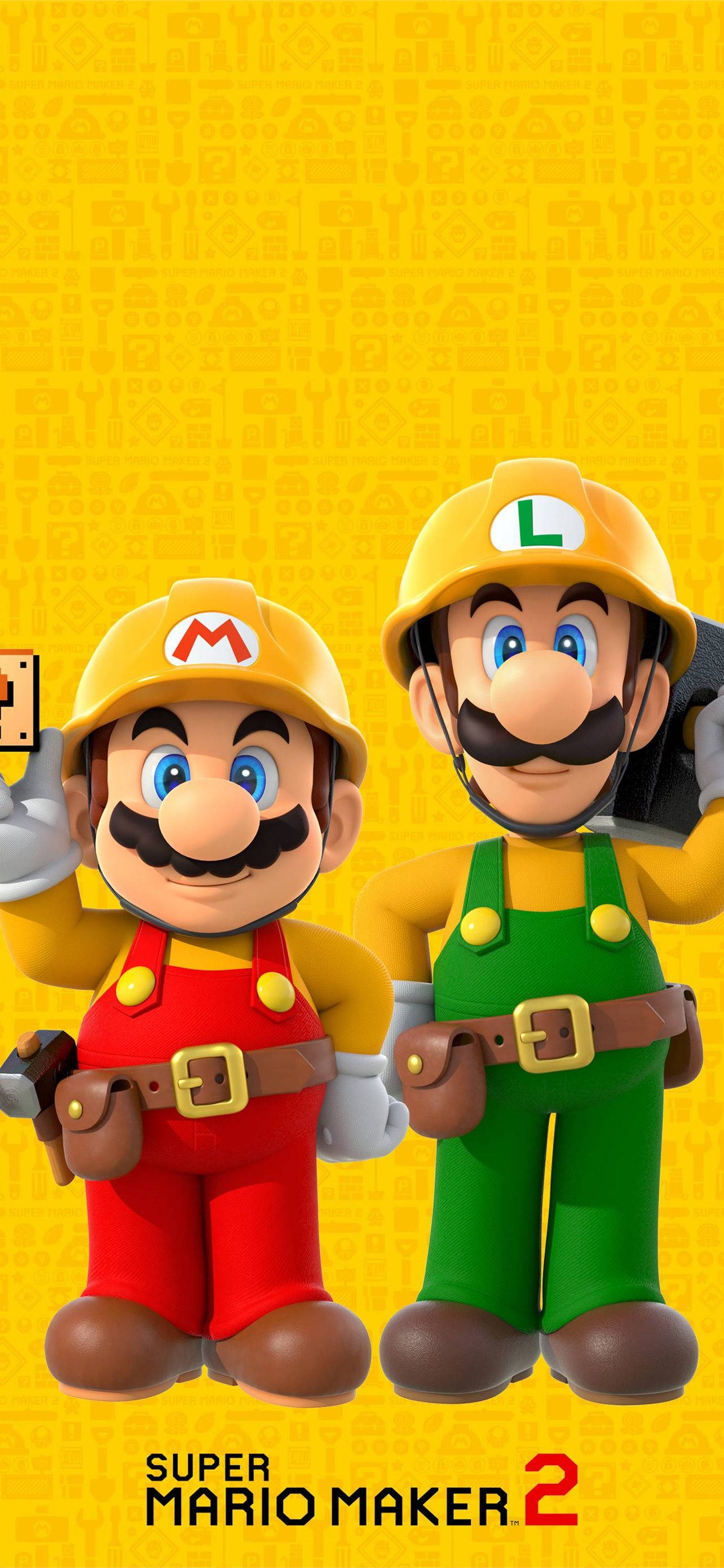 Марио и Луиджи Super Mario Maker2 Промо Тапет