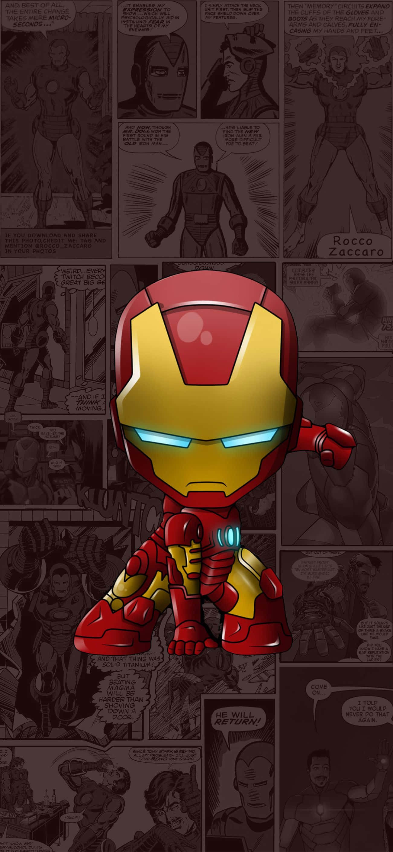 Мини Iron Man за iPhone X Тапет