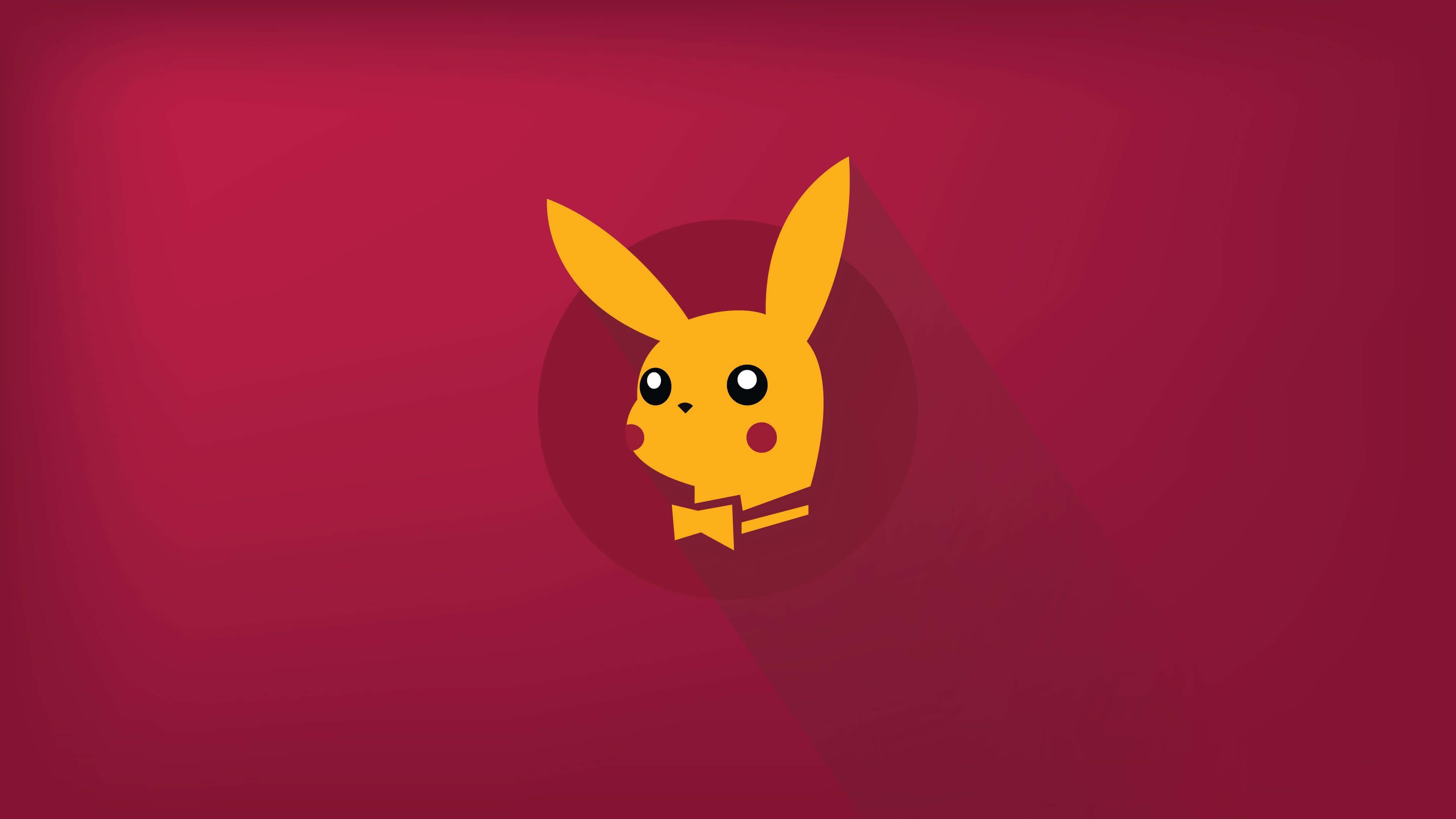 Минималистичен Покемон Пикачу с естетика на Playboy Тапет