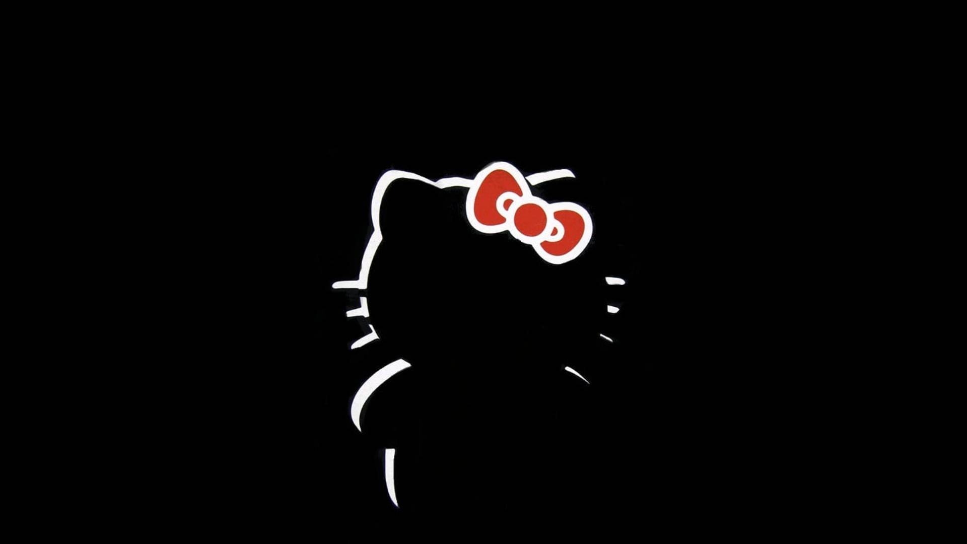 Минималистичен черен силует на Hello Kitty Тапет