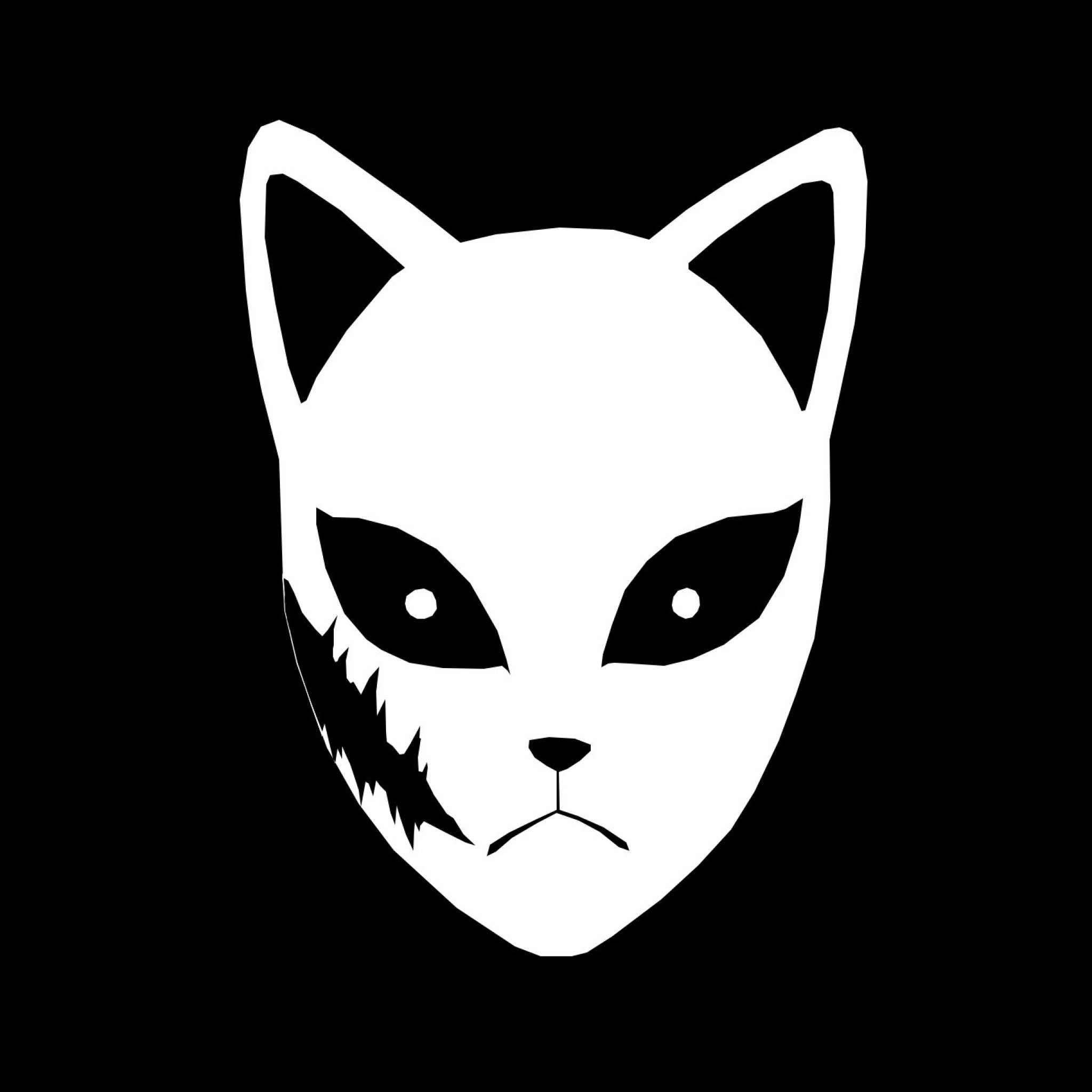 Минималистична маска от Demon Slayer Тапет