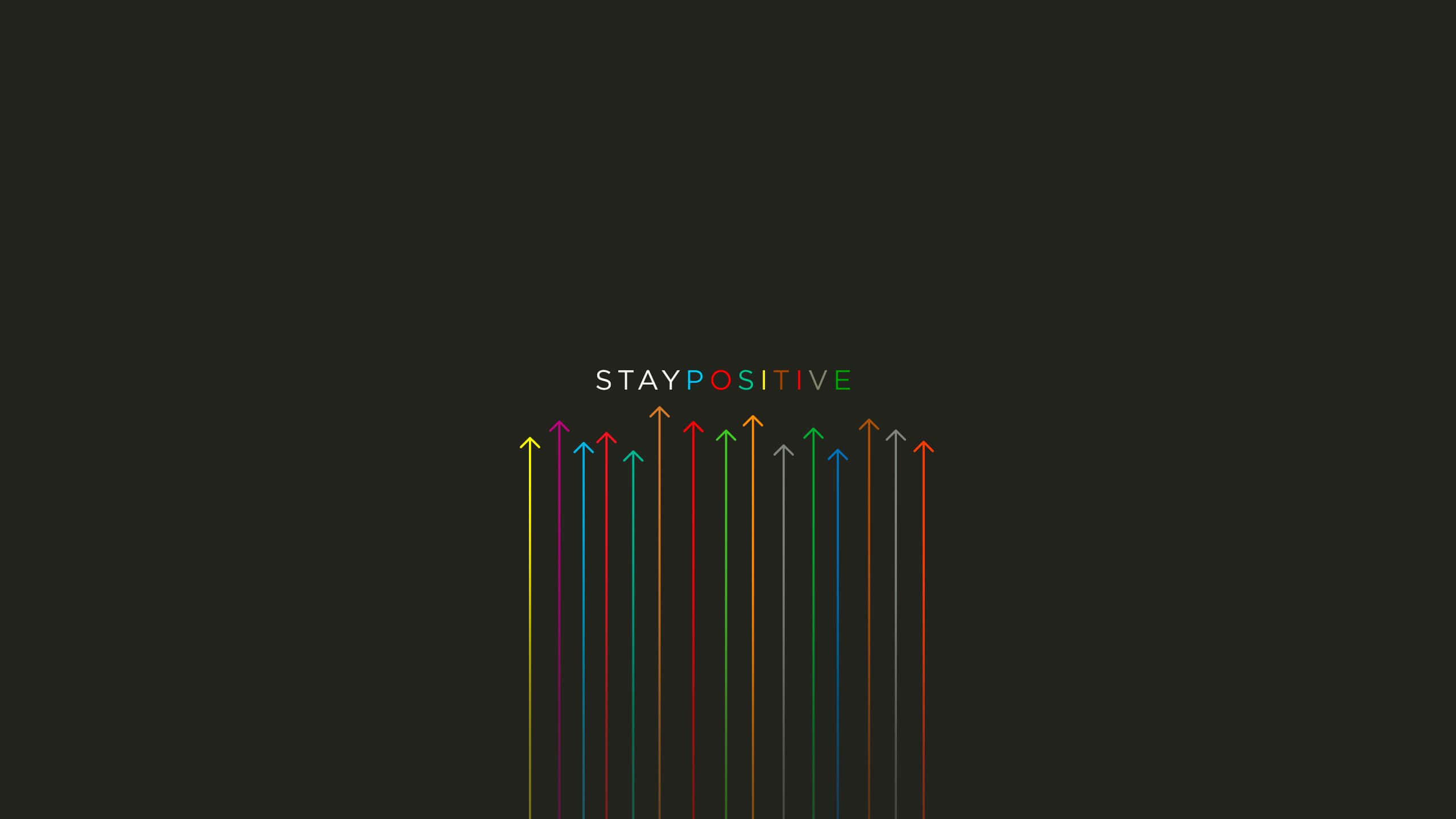 Минималистично Stay Positive за повишаване на увереността Тапет