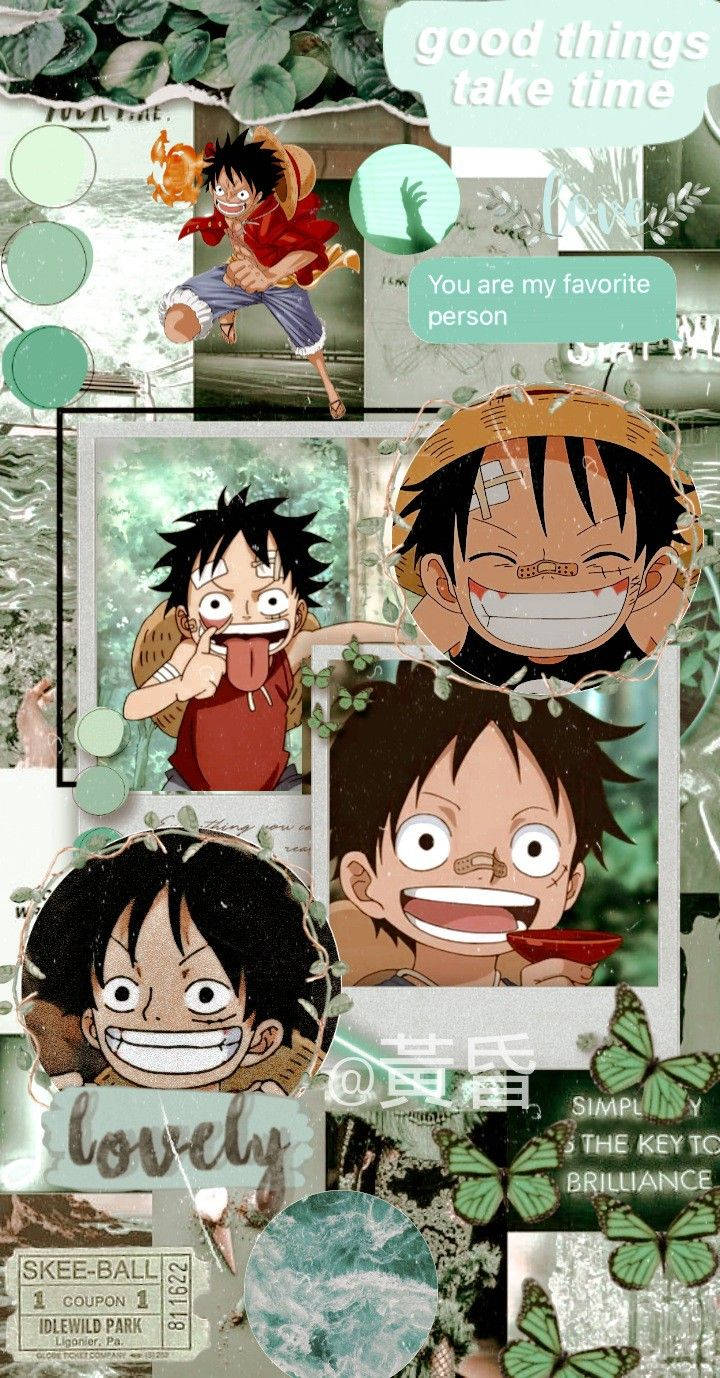 Млад Луфи One Piece Естетика Тапет