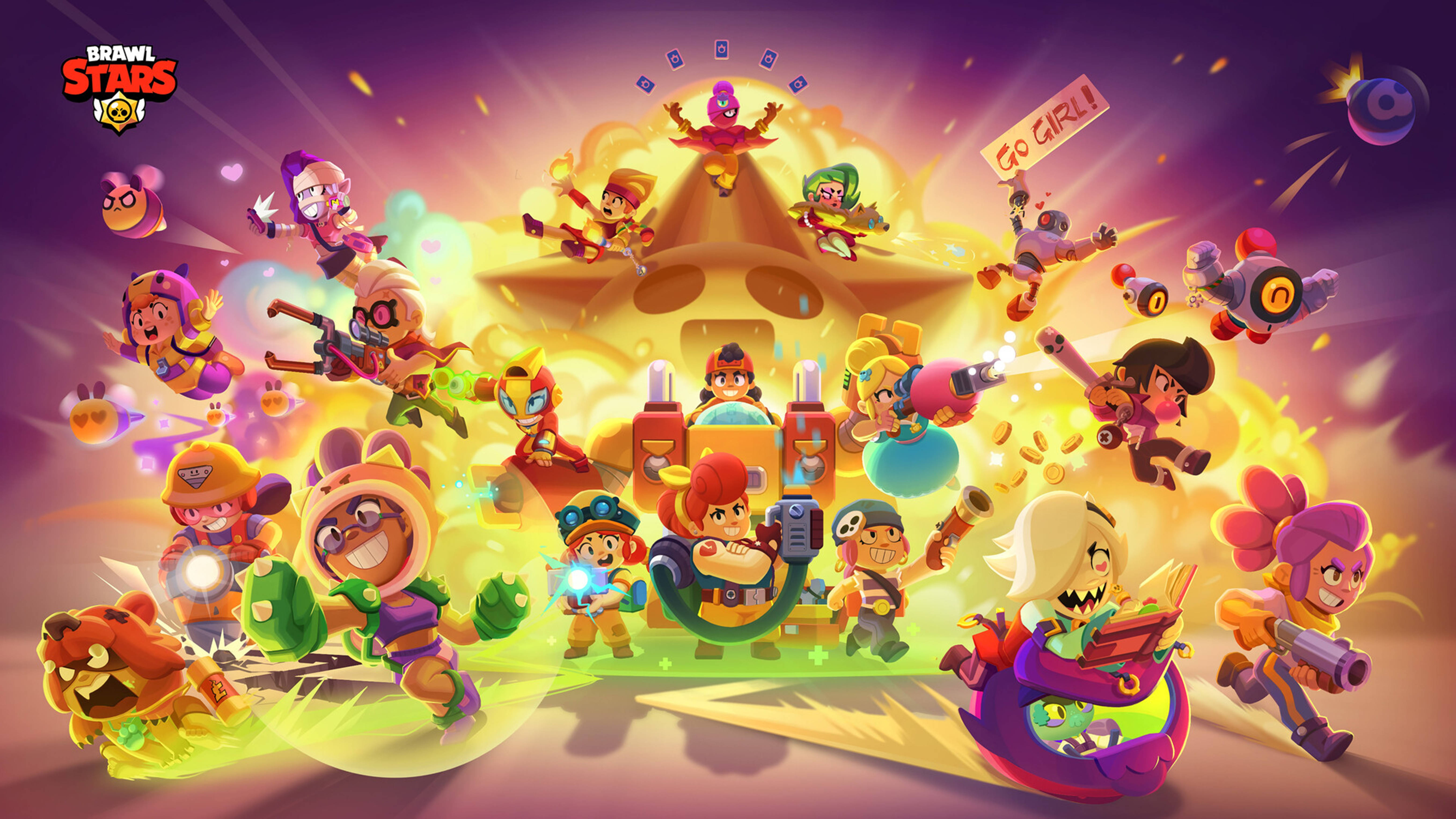 Монтаж за Женски ден Brawl Stars 4K Тапет