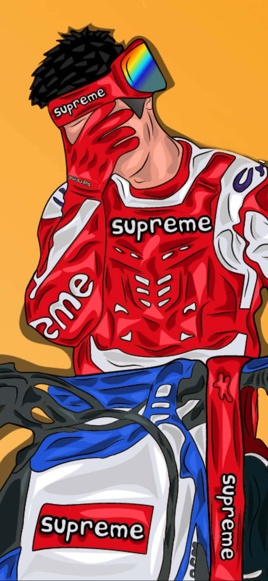 Насладете се на урбанистичния вид със Supreme Simpson Тапет