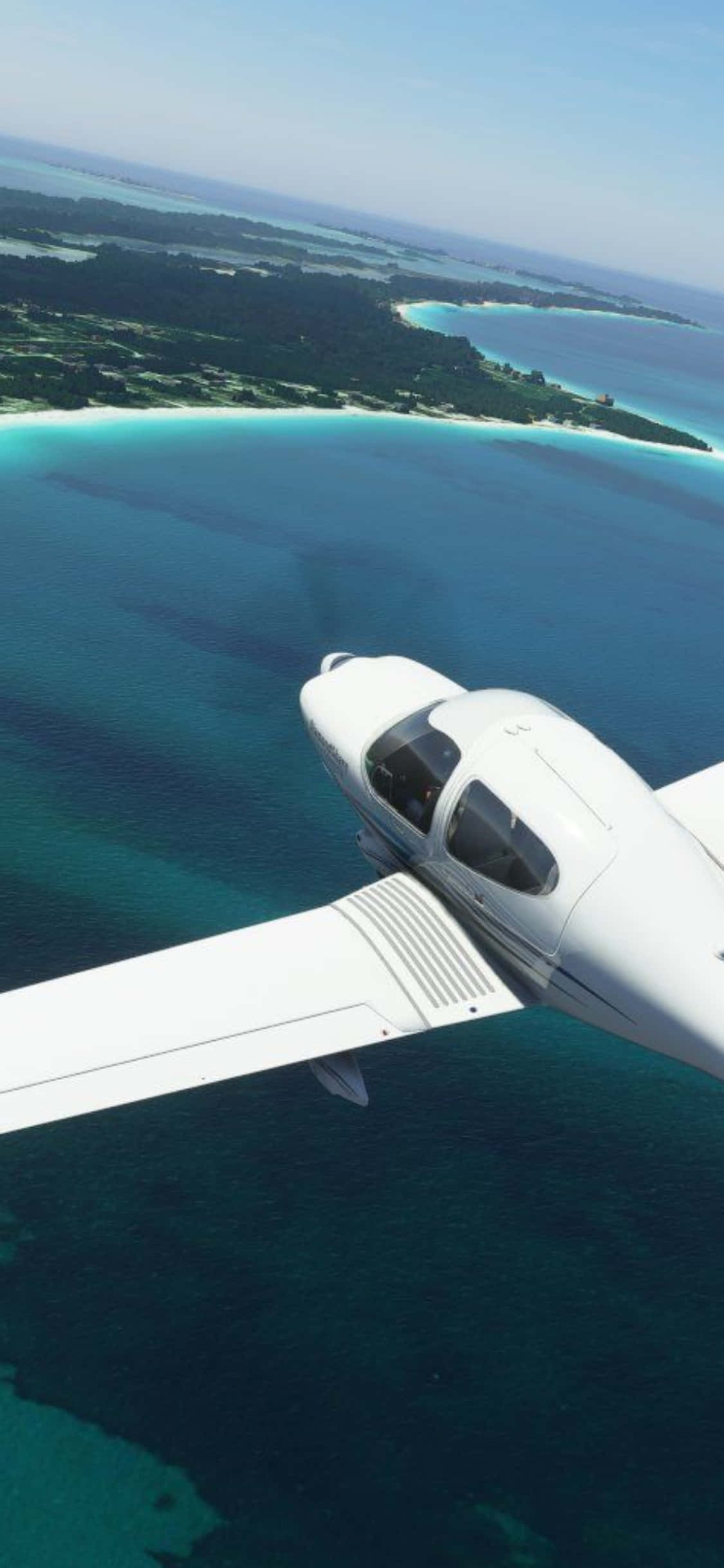 Наслади се на вълнението от полет с Microsoft Flight Simulator на iPhone Xs Тапет