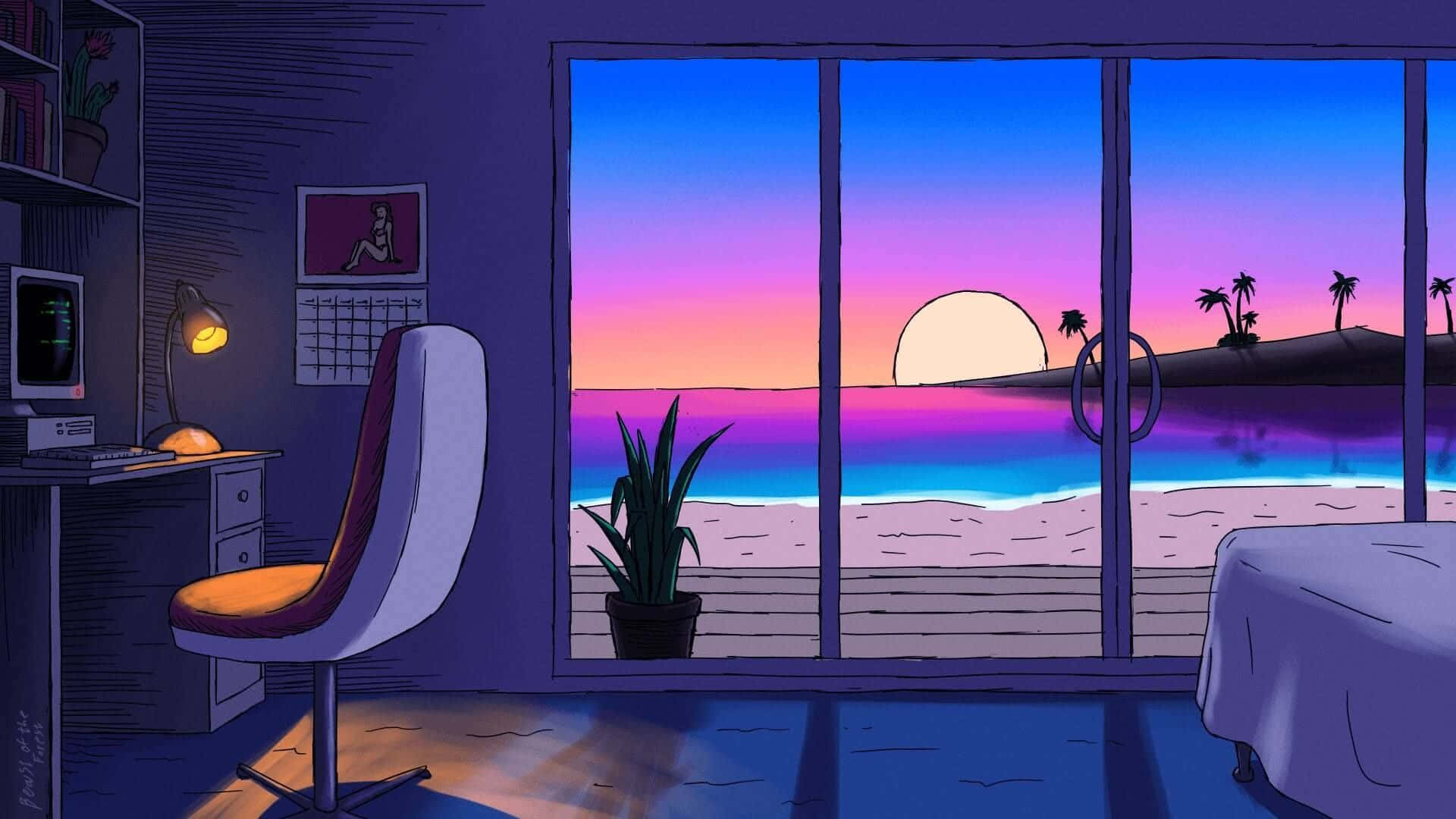 Наслаждайтес красивым днем в классическом стиле с Aesthetic Retro Тапет