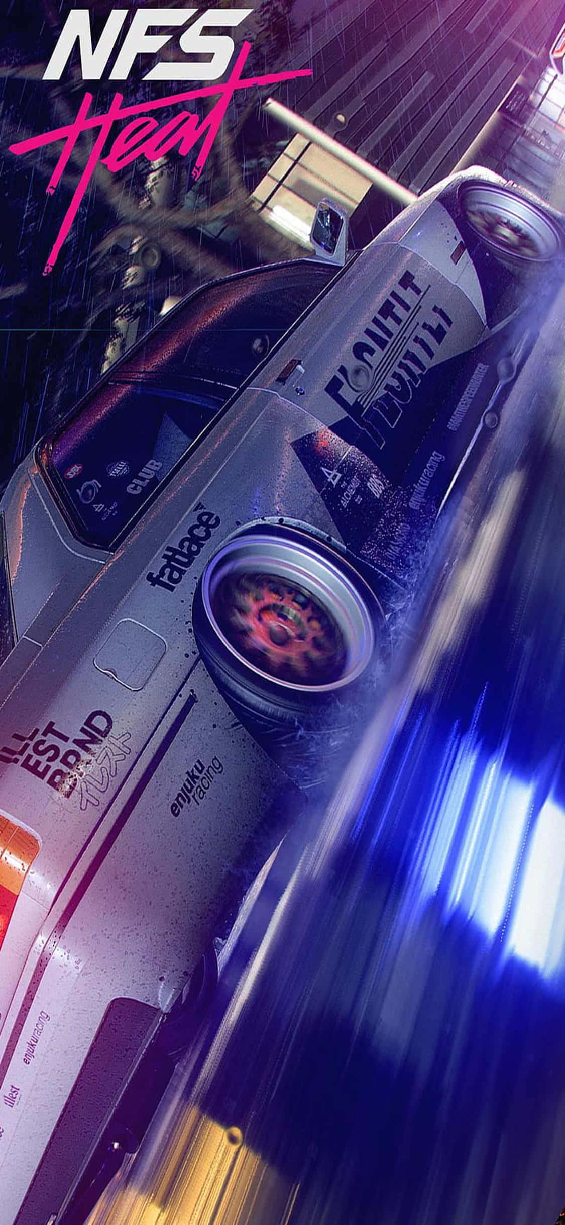 Натисни на педала и преследвай до победа с Need For Speed Heat на iPhone Xs Тапет
