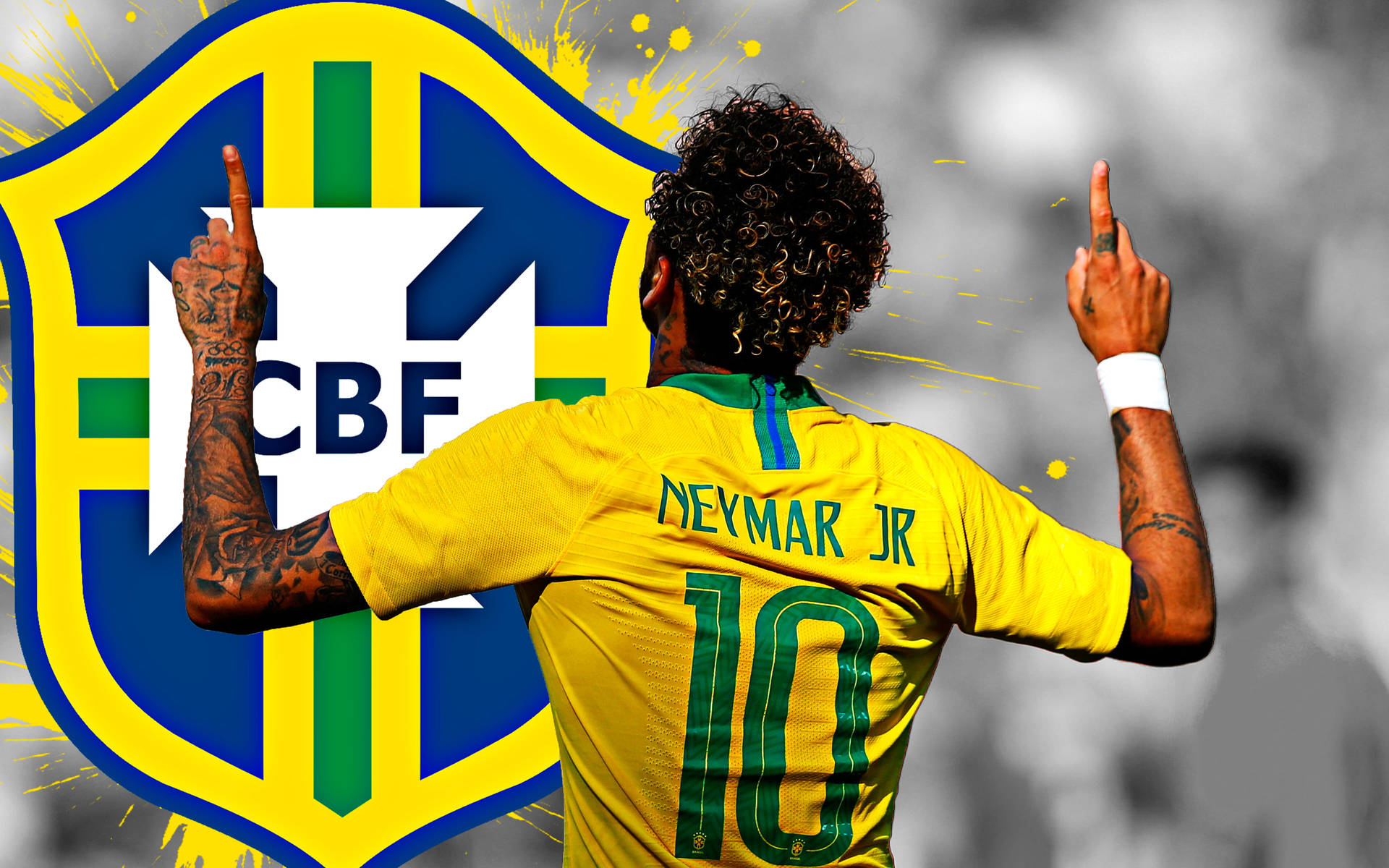 Неймар 4K с голямо лого на CBF Тапет