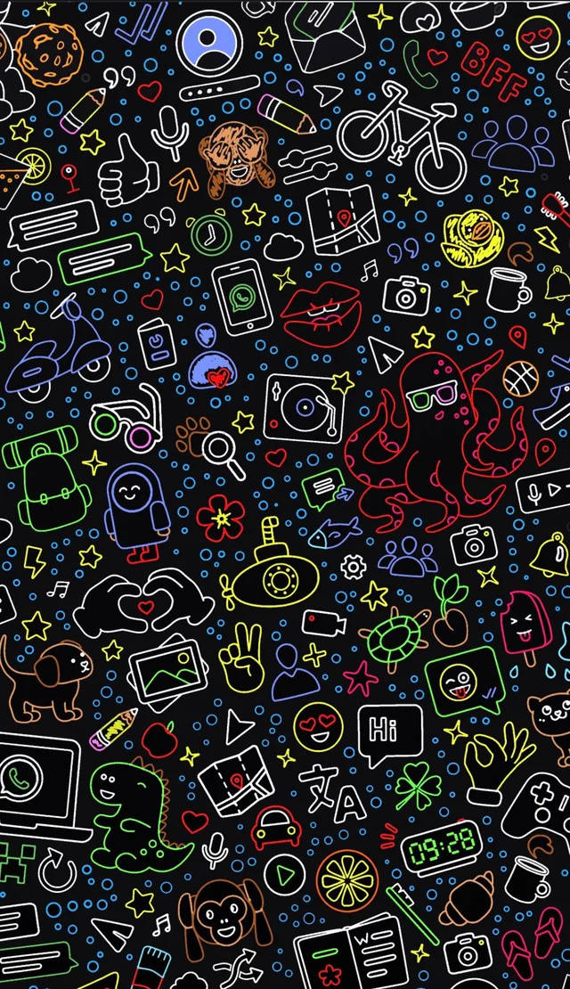 Неон iPhone WhatsApp