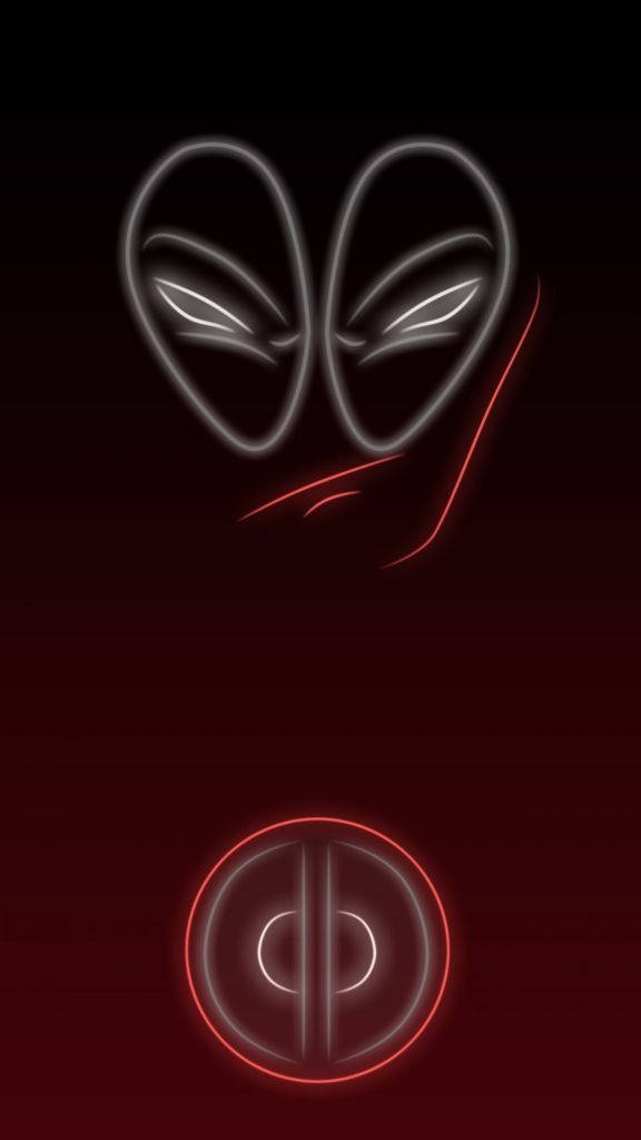 Неонов Deadpool за iPhone Тапет