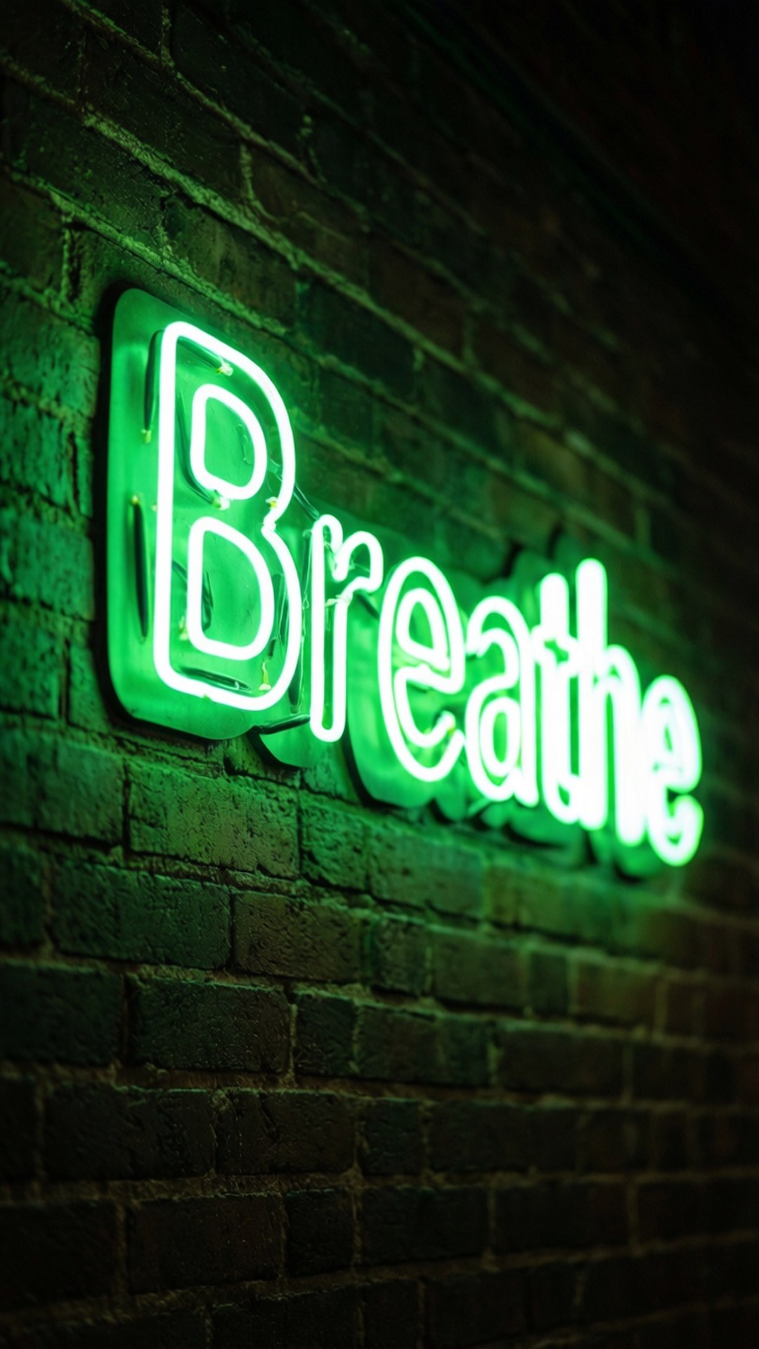 Неонов знак Breathe Тапет