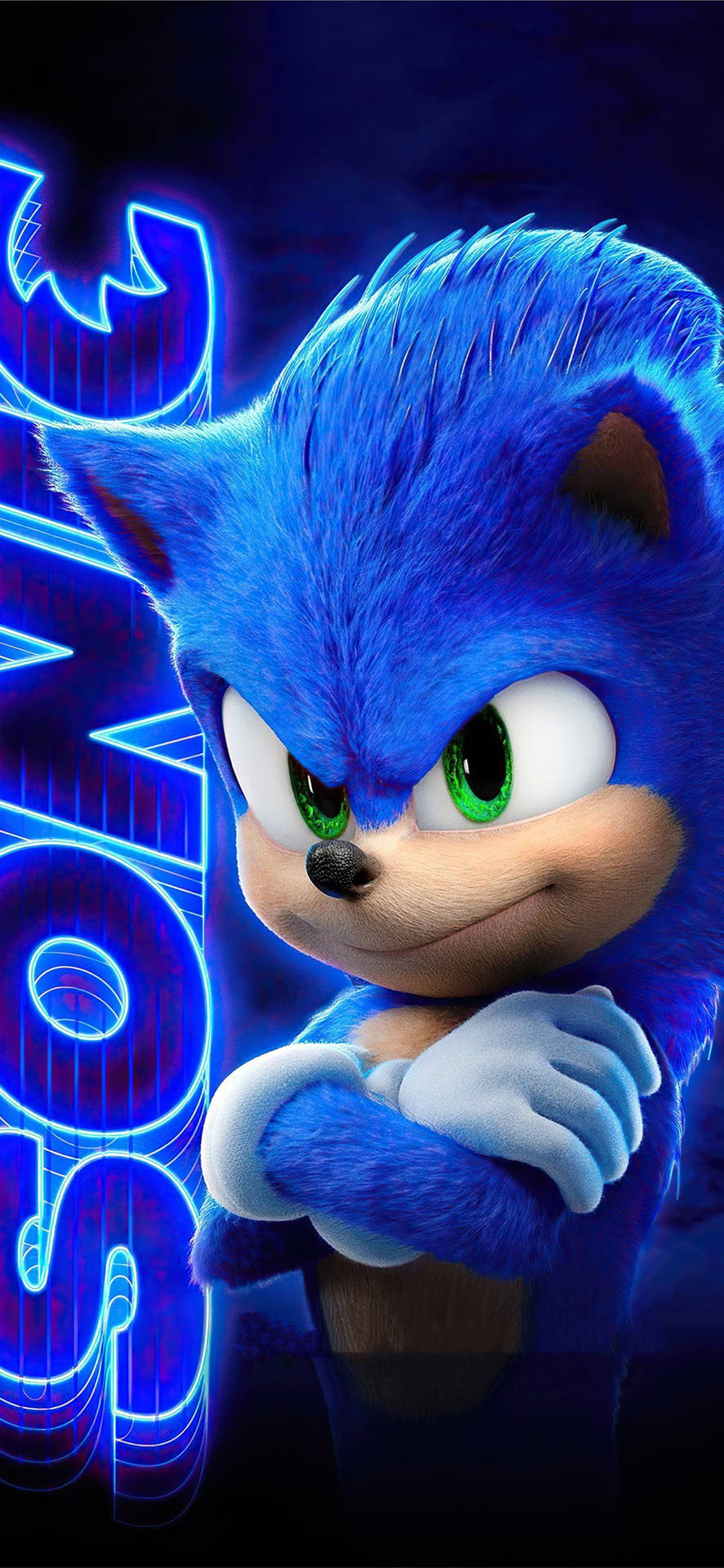 Неонов мобилен фон на Sonic The Hedgehog
