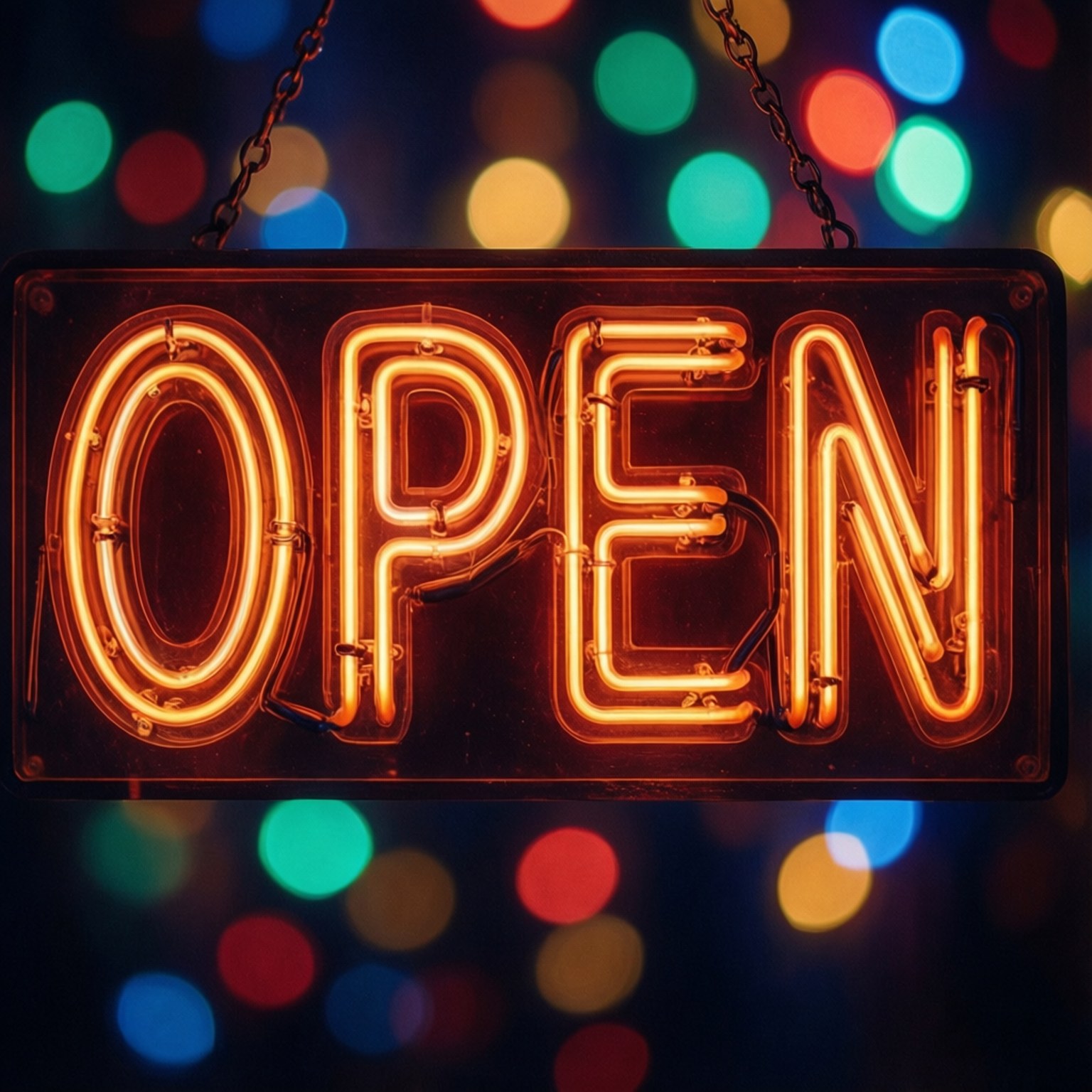 Неонов табел 'Open' Тапет