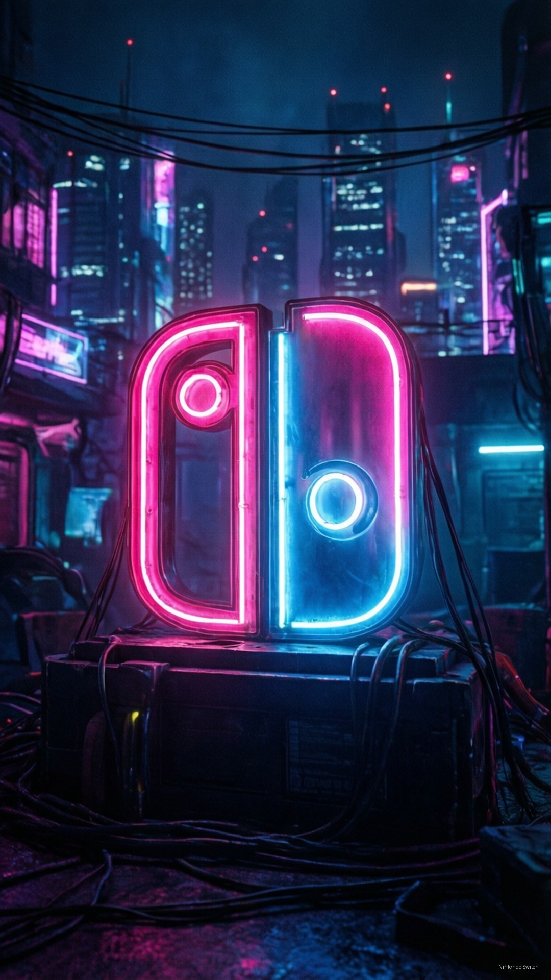 Неоново лого на Nintendo Switch Тапет