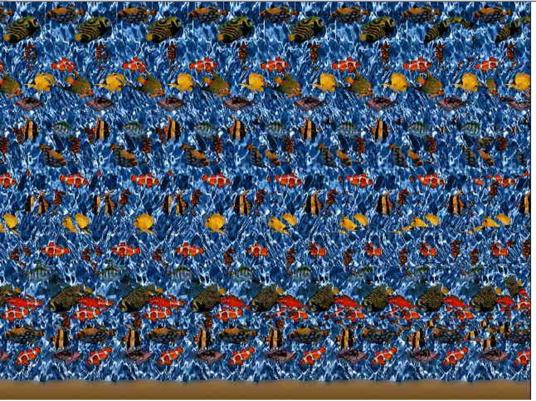 Океанска риба клоун Magic Eye 3D стереограма картина Тапет