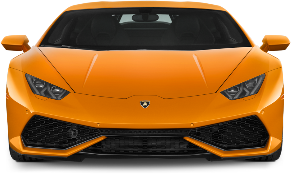 Оранжев Lamborghini Huracan отпред Тапет