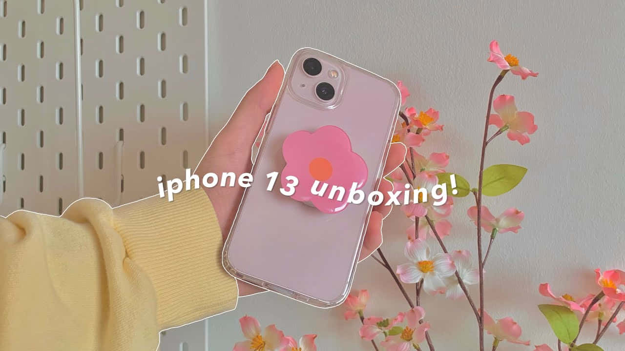 "Останете в крак с времето с този стилен и сладък iPhone!" Тапет