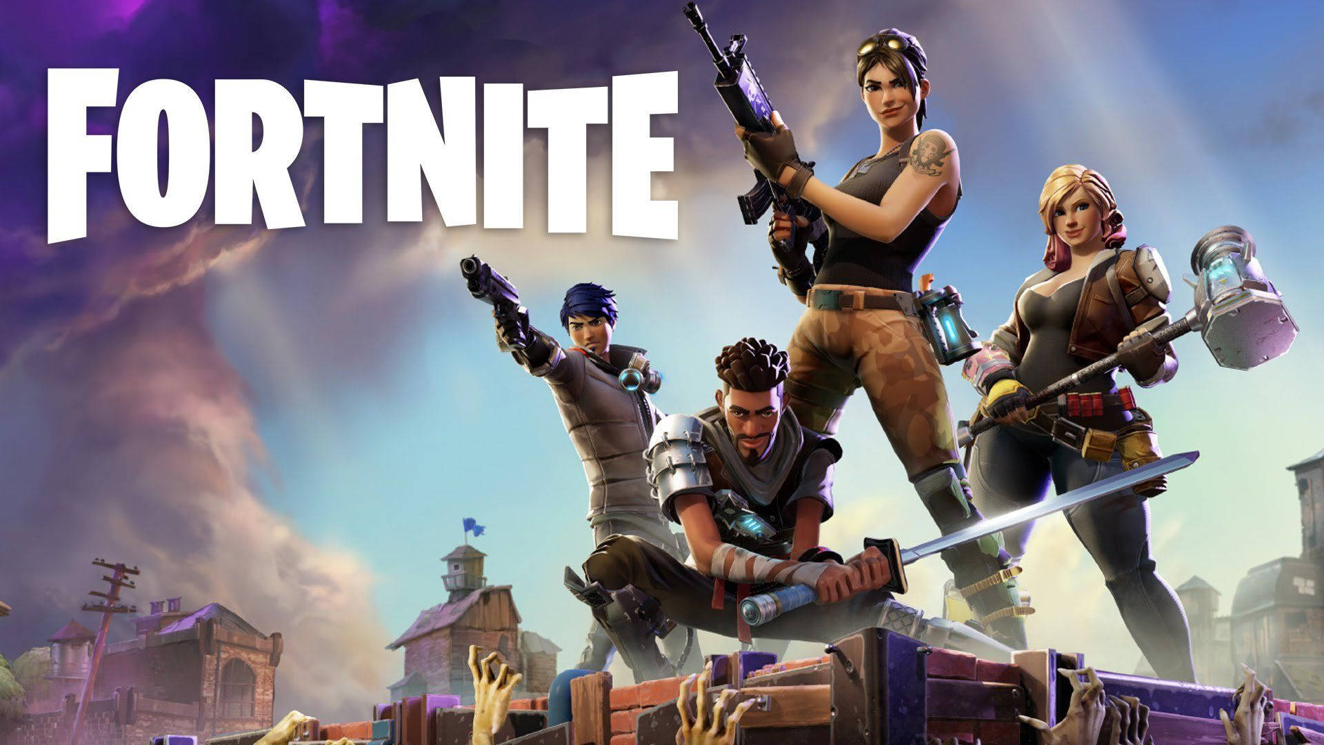 Четиримата последни оцелели герои от Fortnite в режим Save the World HD тапет.