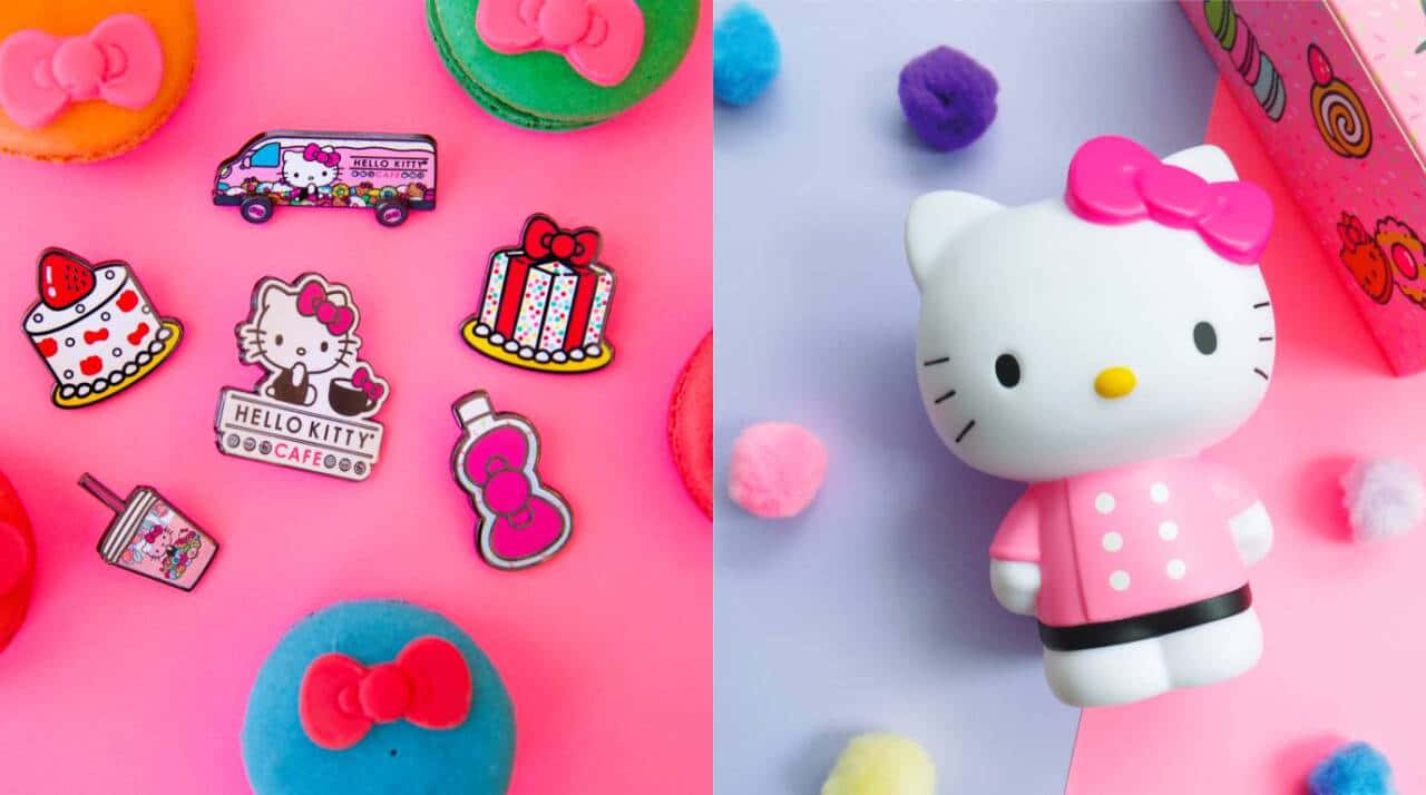 Очарователна Hello Kitty в нейната цветна розова рокля! Тапет