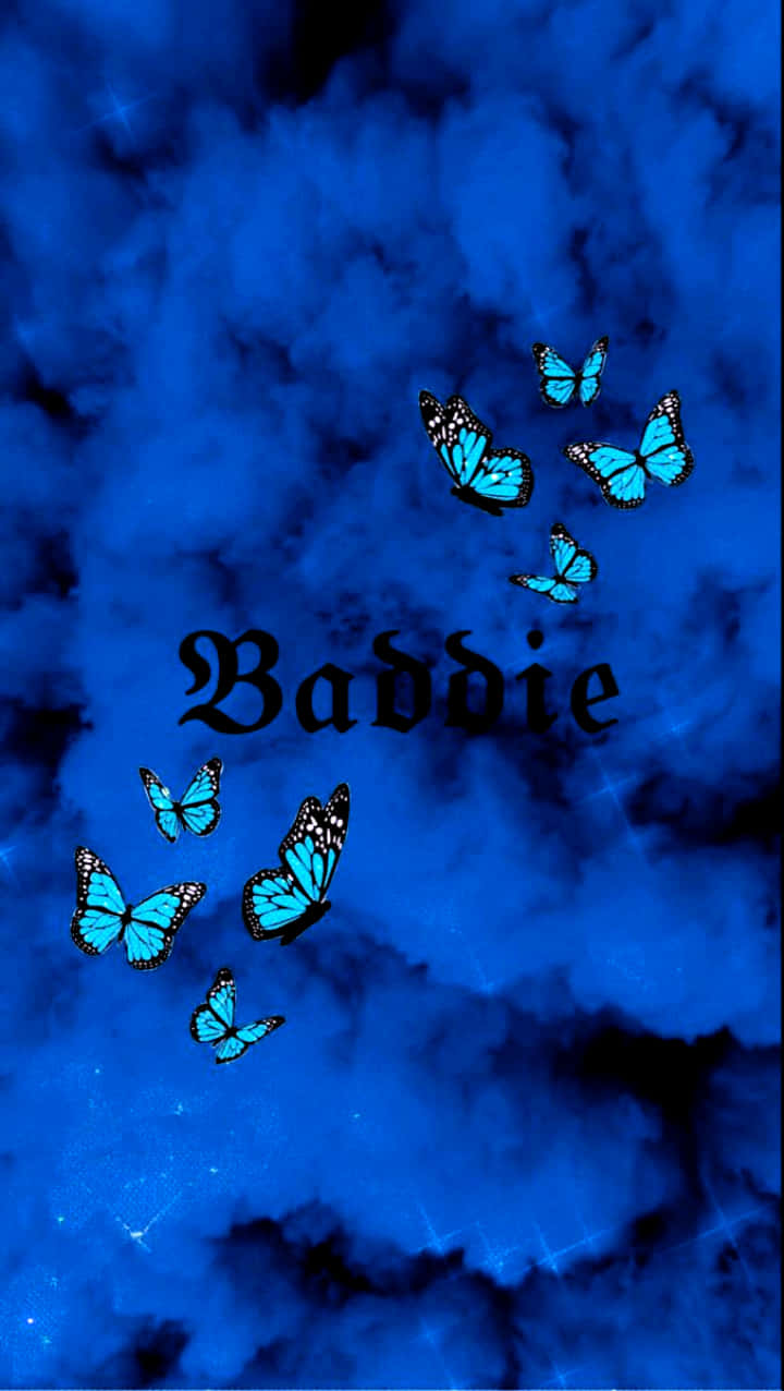 Пеперуди и син дим в стил Baddie Тапет