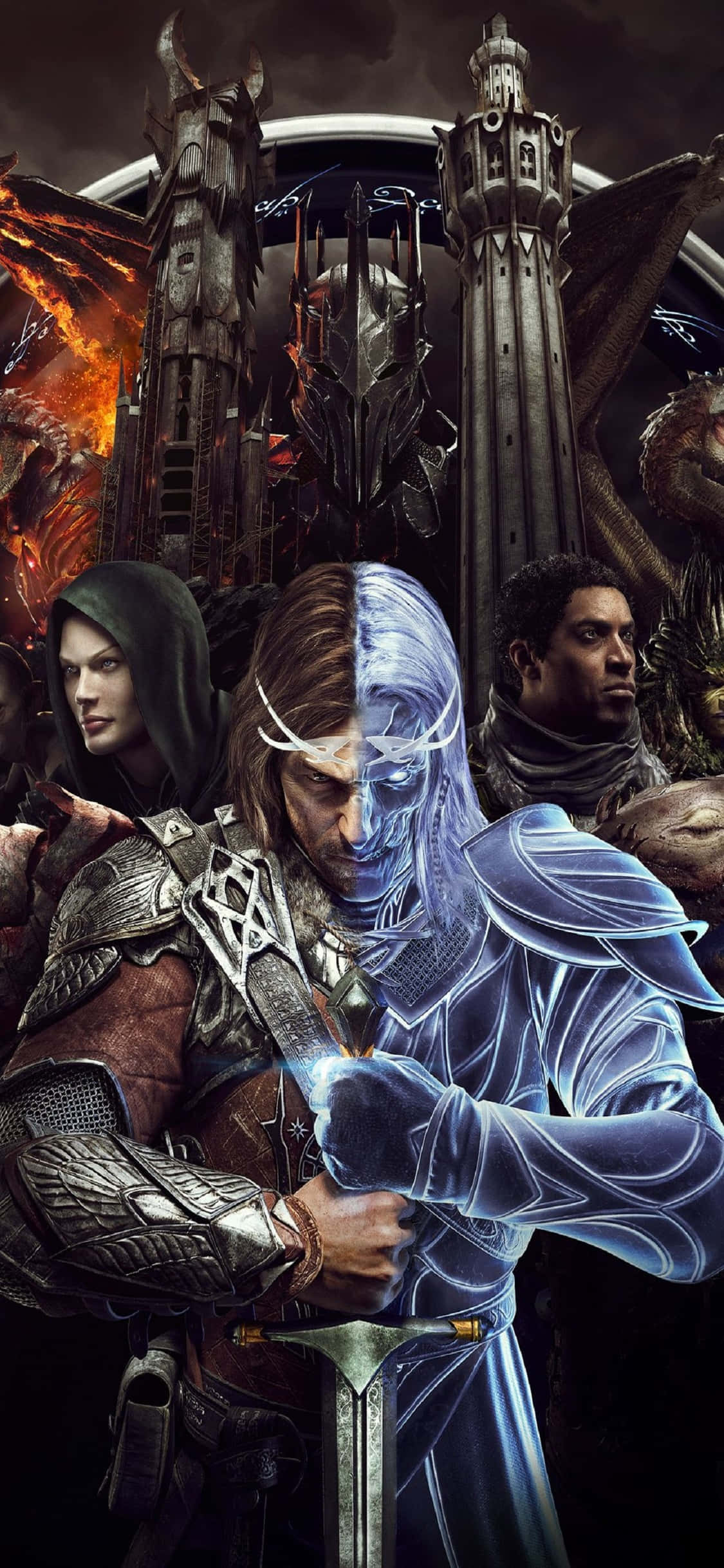 Персонажи в iPhone X Shadow Of Mordor Фон Тапет
