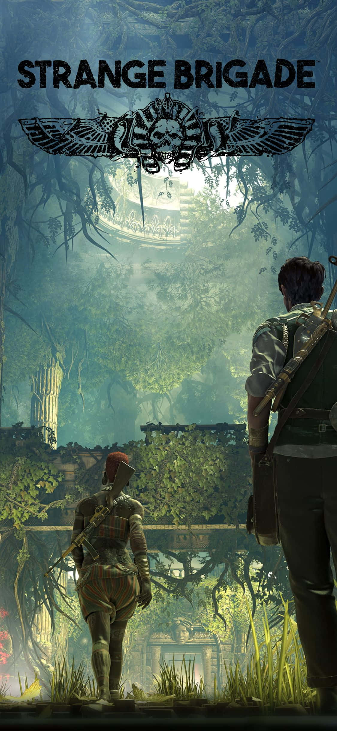 Персонажи вътре Древни Руини iPhone X Strange Brigade Тапет