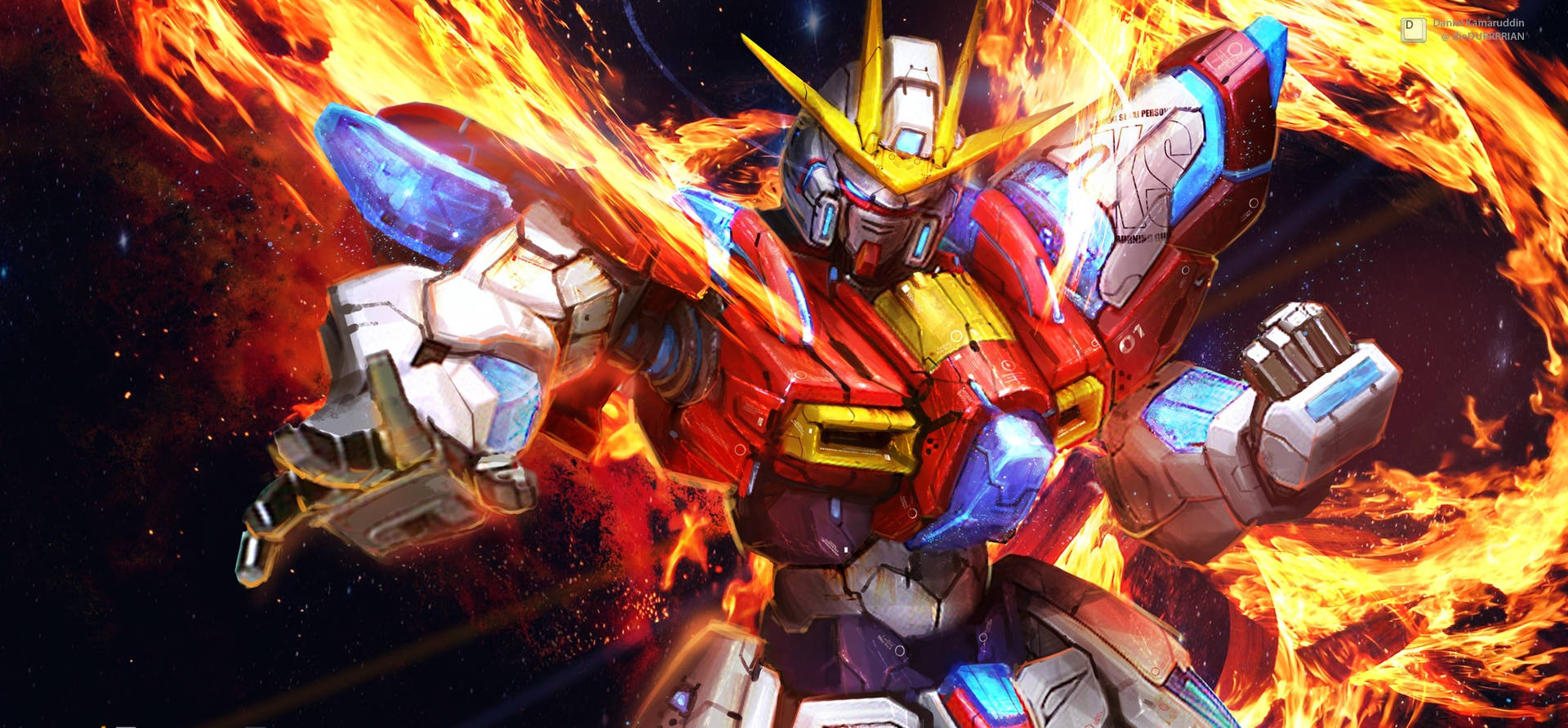 Пламтящ фон на Mobile Suit Gundam
