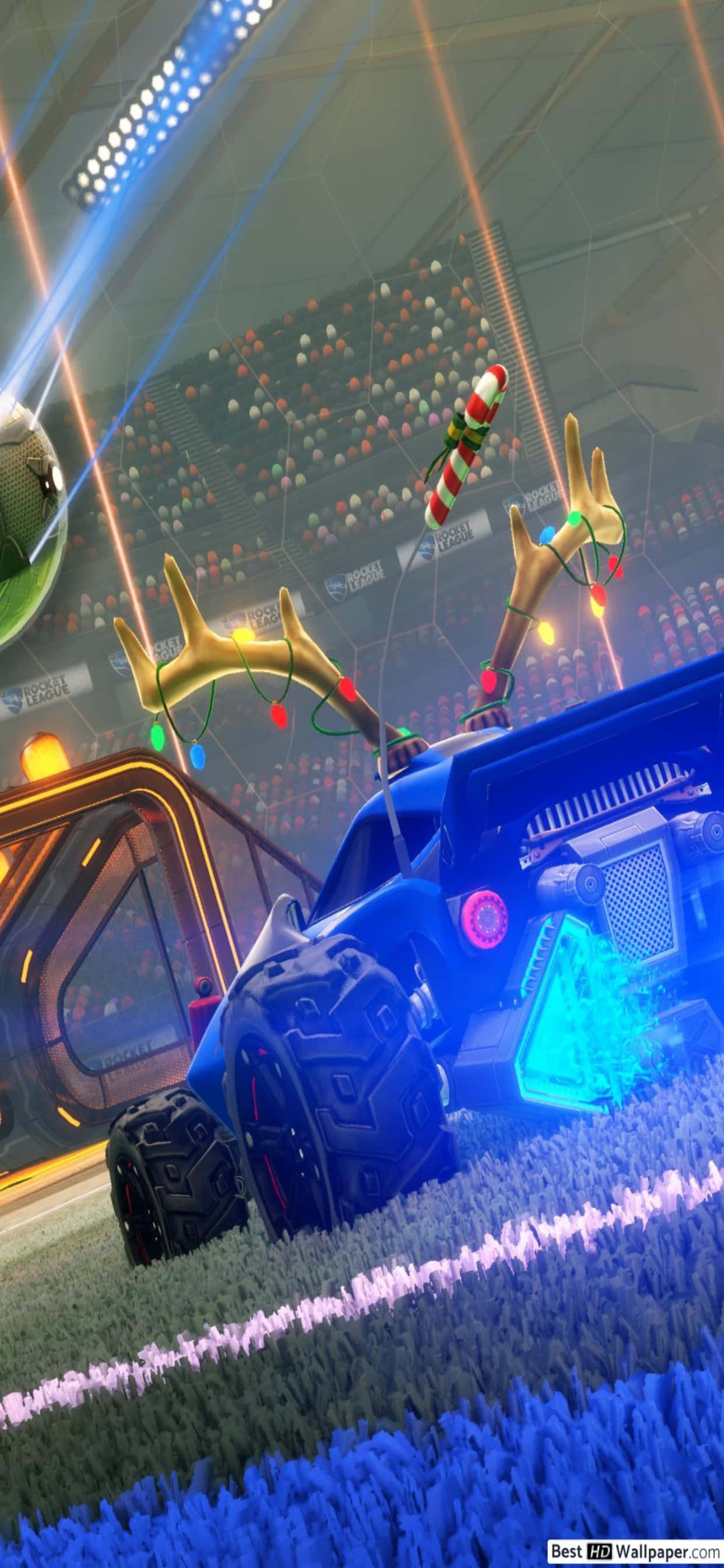 Повишете играта си на следващо ниво с iPhone Xs Max и Rocket League Тапет