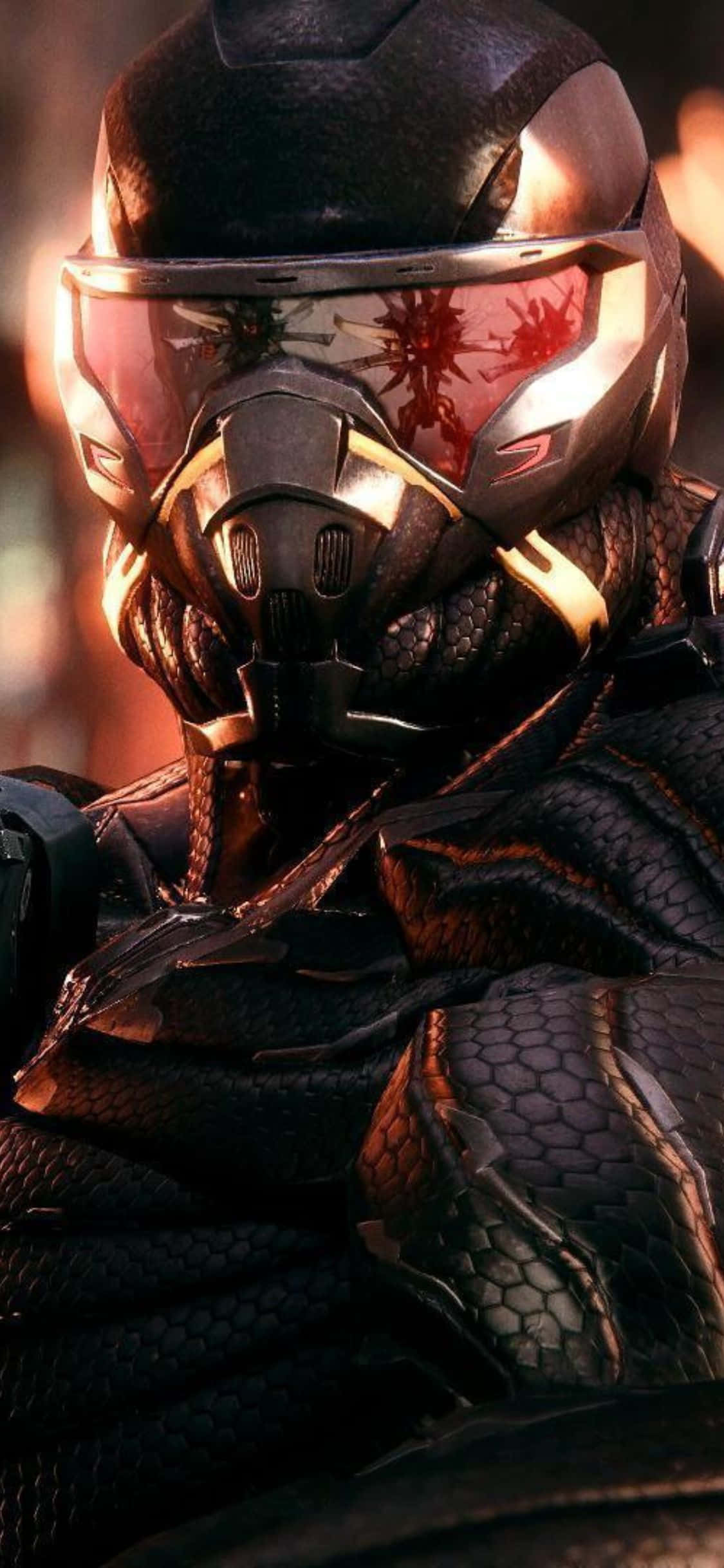 Покажи iPhone X играющ Crysis 3 Тапет