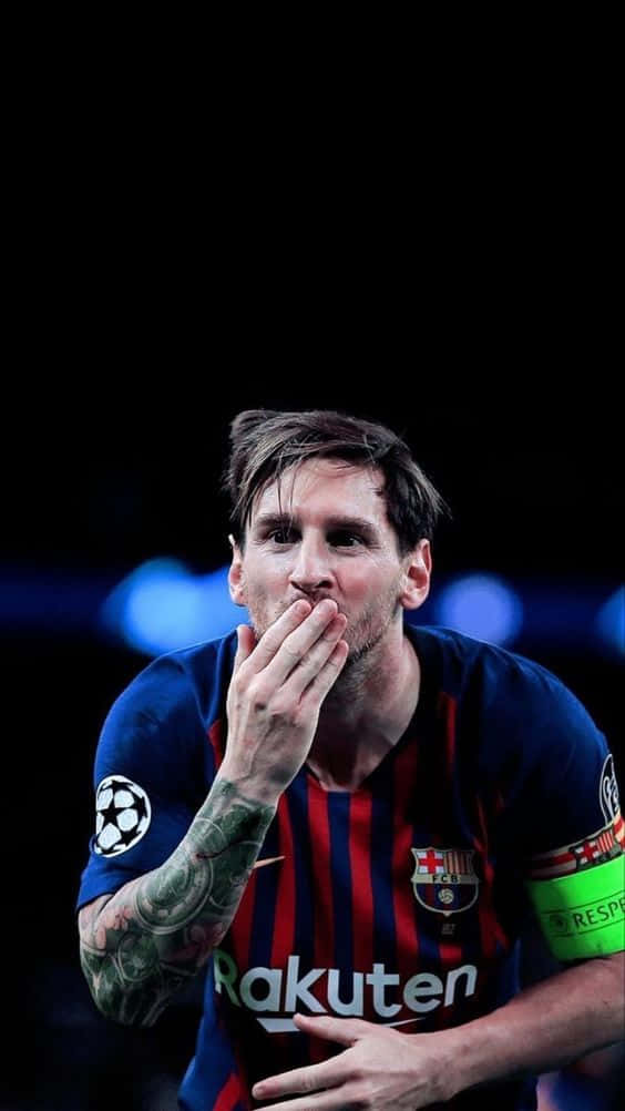 Покажи лоялността си с Messi iPhone Тапет