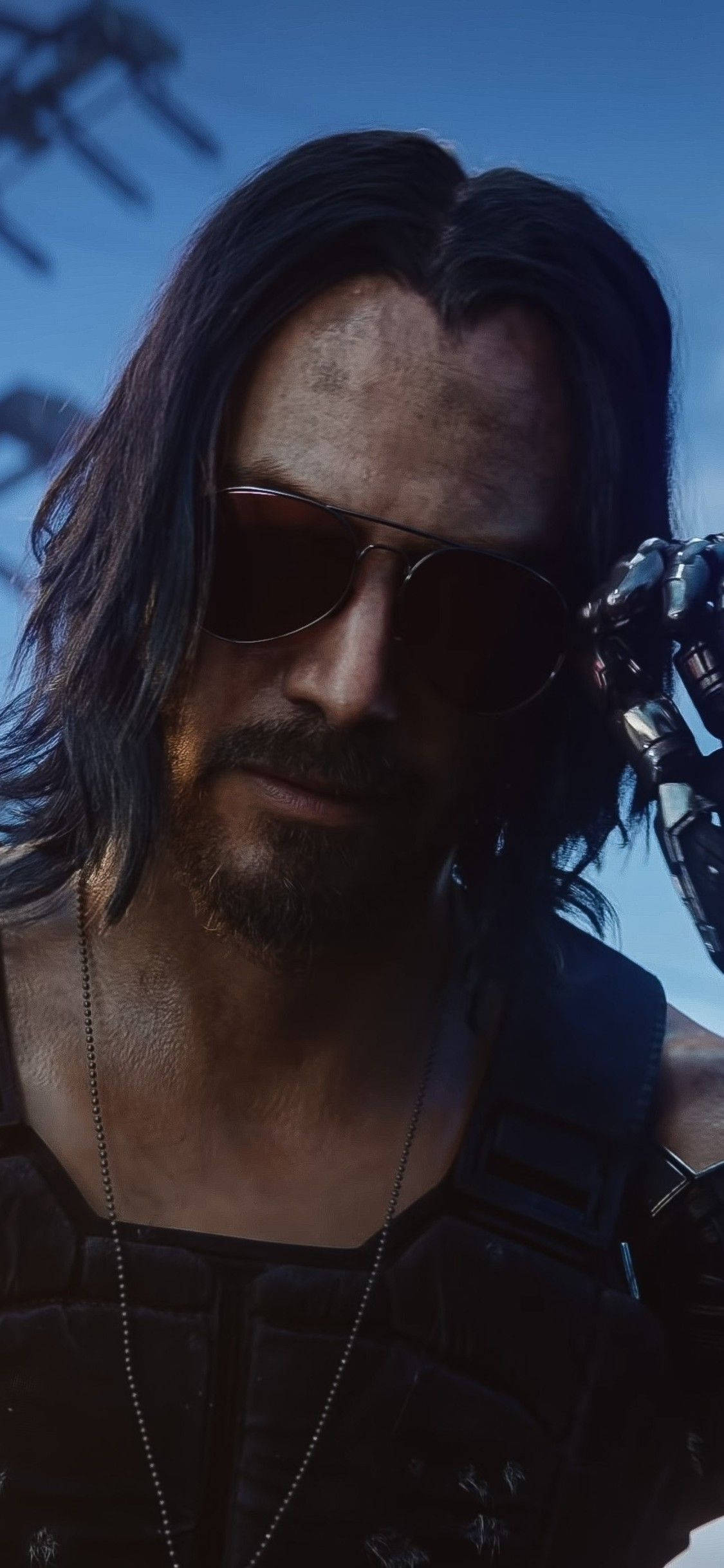 Портрет на Киану Рийвс от Cyberpunk 2077 Тапет