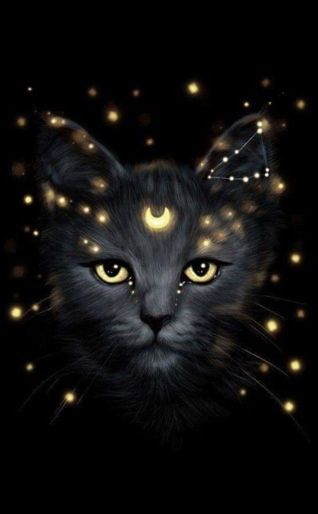 Потопете въ вселена с Galaxy Cat Тапет
