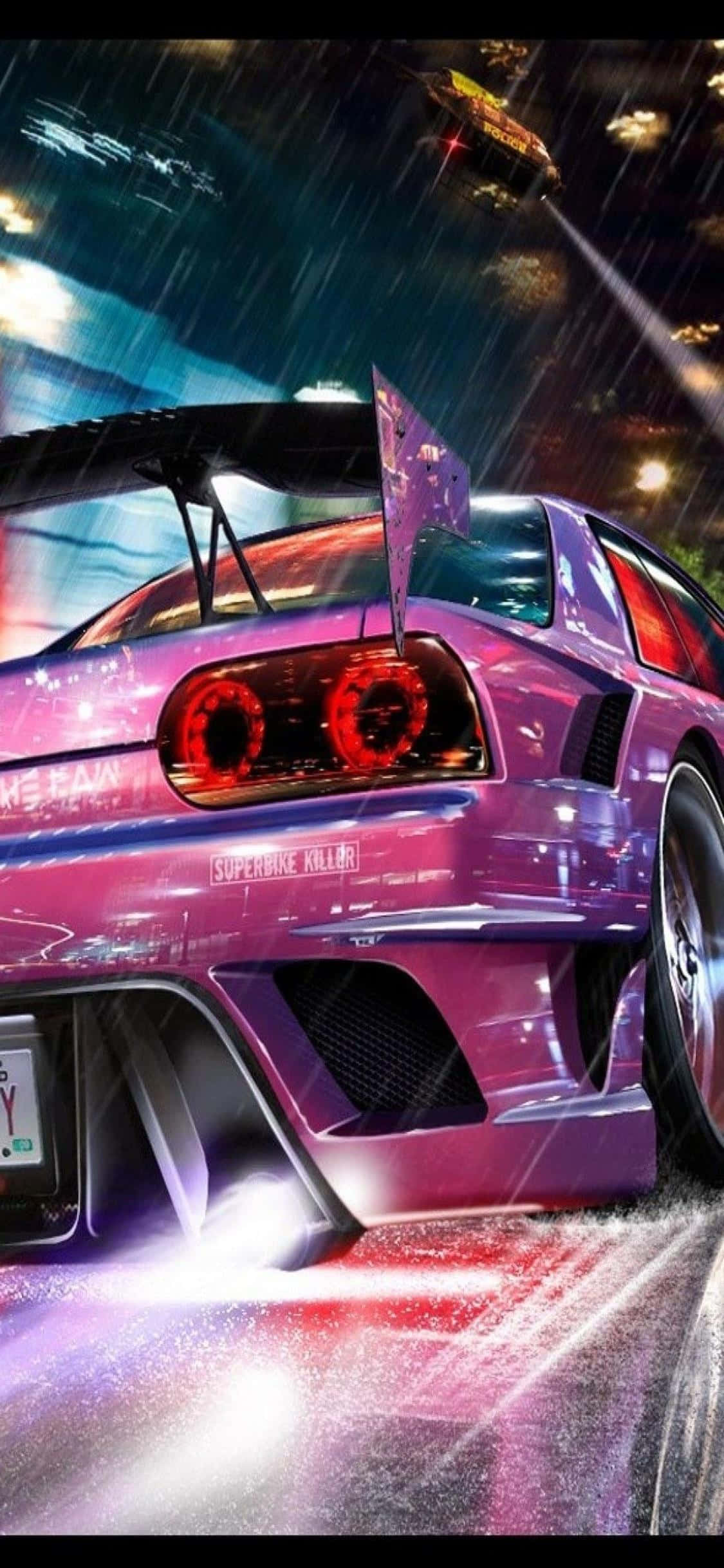 Пригответе се да ускорите в Need for Speed Heat на iPhone Xs Тапет