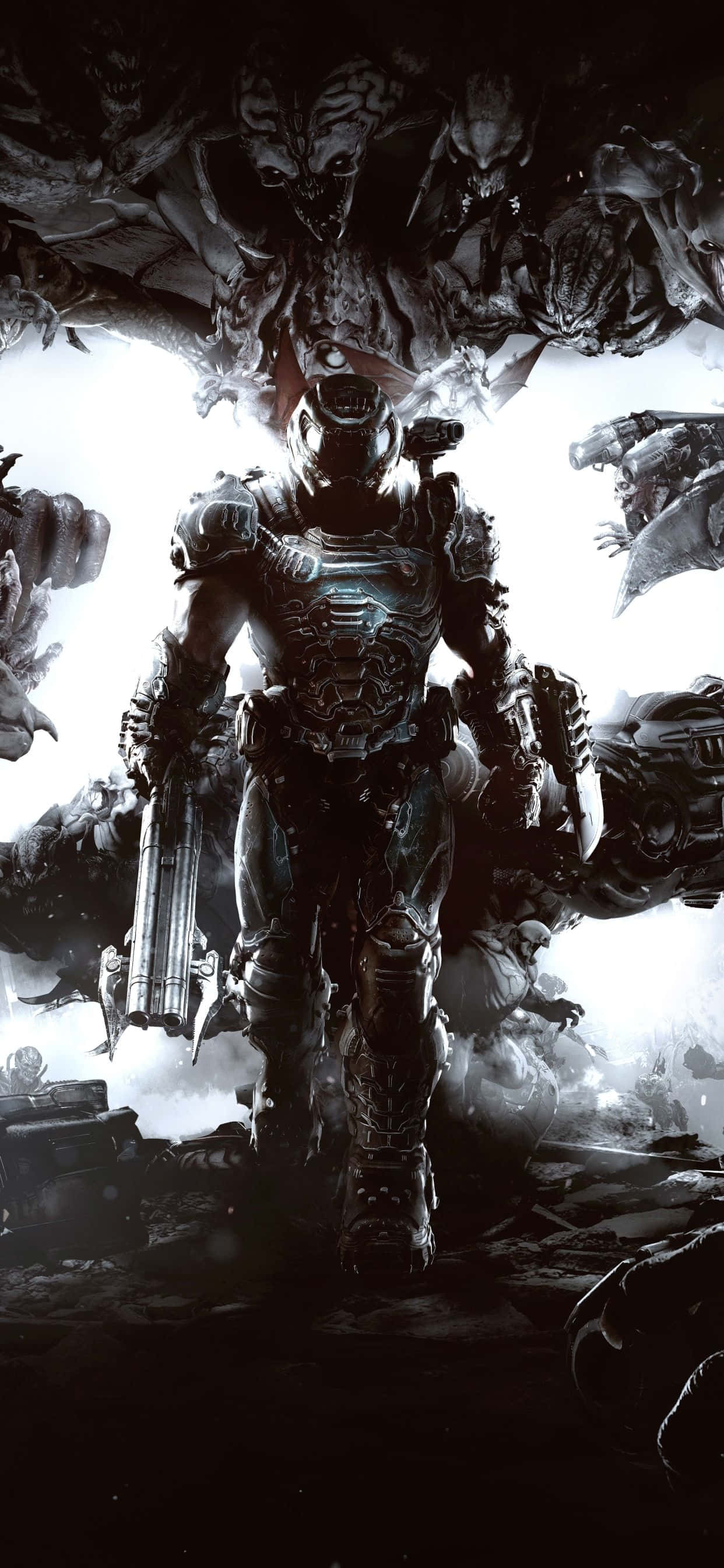 Приготвите се да убиваете демони в Doom Eternal на iOS Тапет