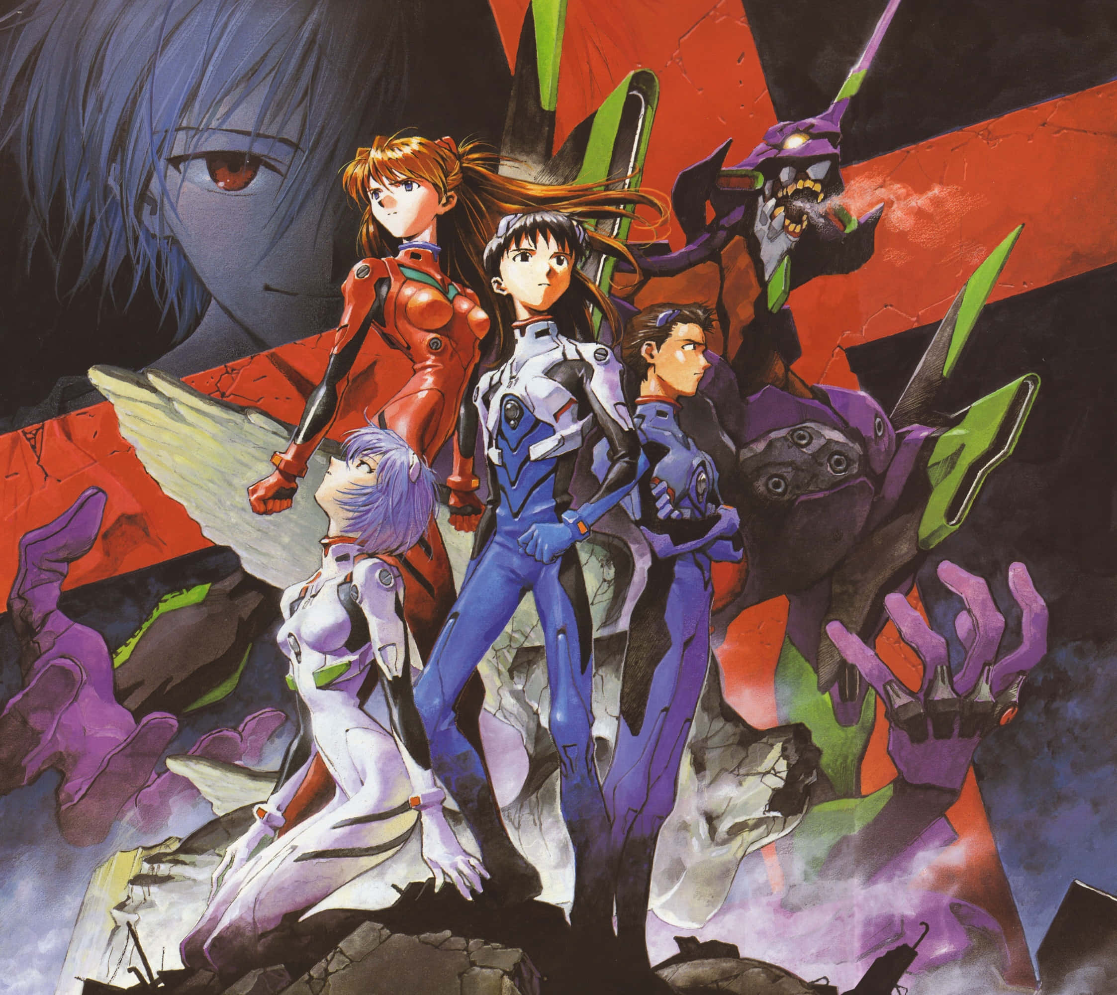 Присъединете се към битката в Neon Genesis Evangelion! Тапет