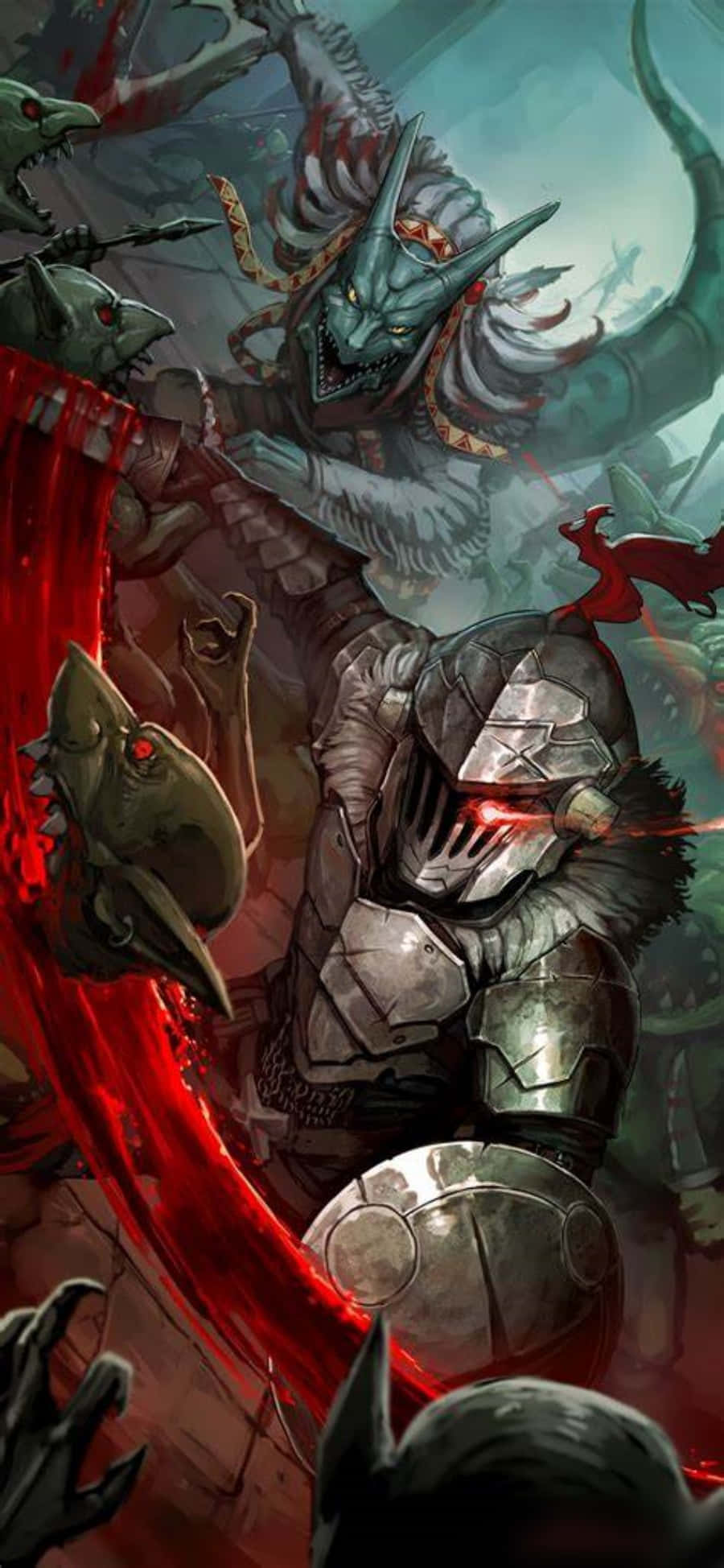 Присъедините се къ Priestess и Goblin Slayer в битката за защита на Elroe от гоблини Тапет