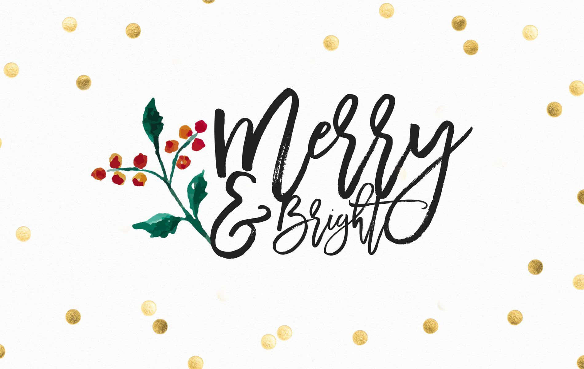 Просто Коледно Поздравление Merry And Bright за iPad Тапет