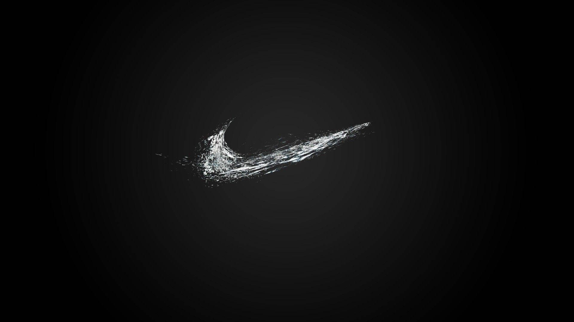 Просто лого на Nike готино черно човече гледащо компютър Тапет