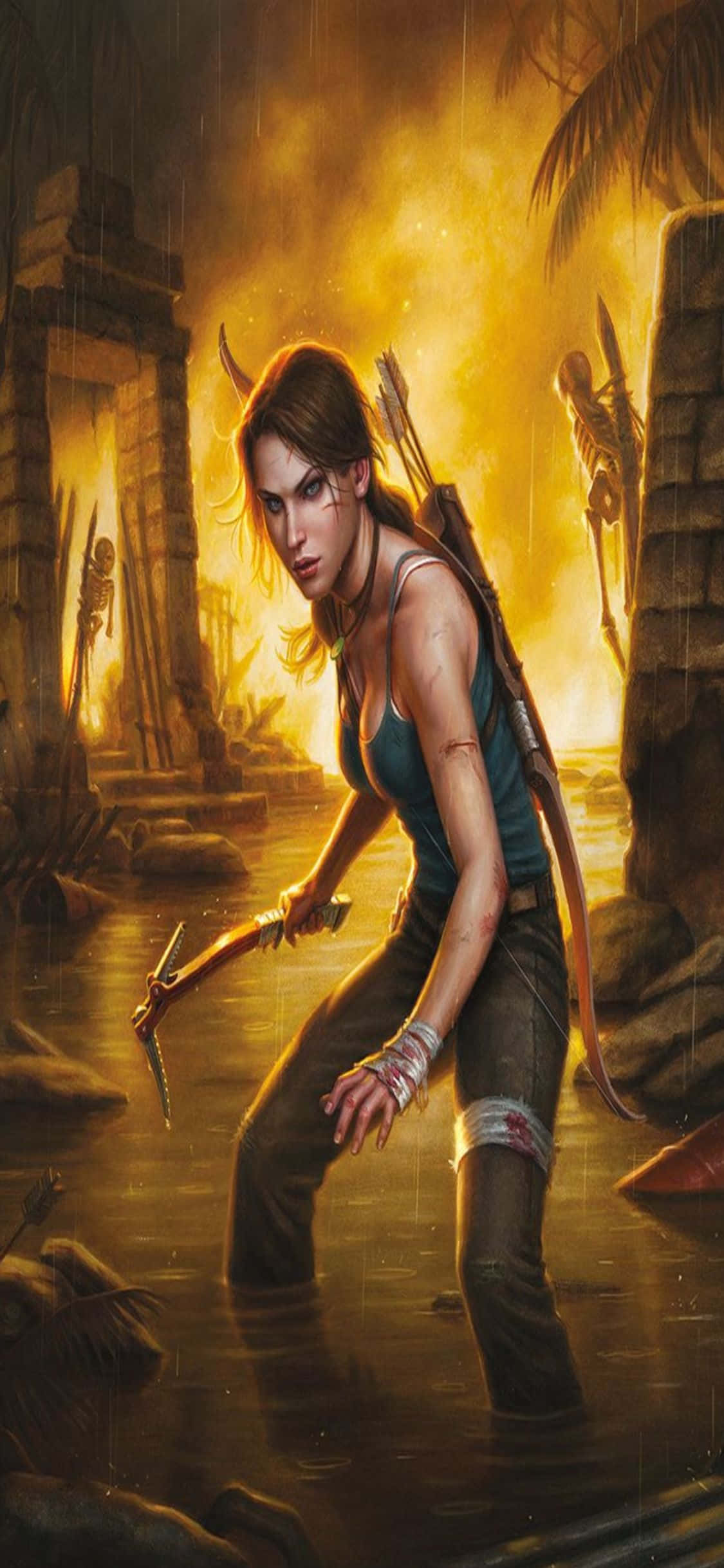Открийте вълнуващия свят на Rise of the Tomb Raider на iPhone X Тапет