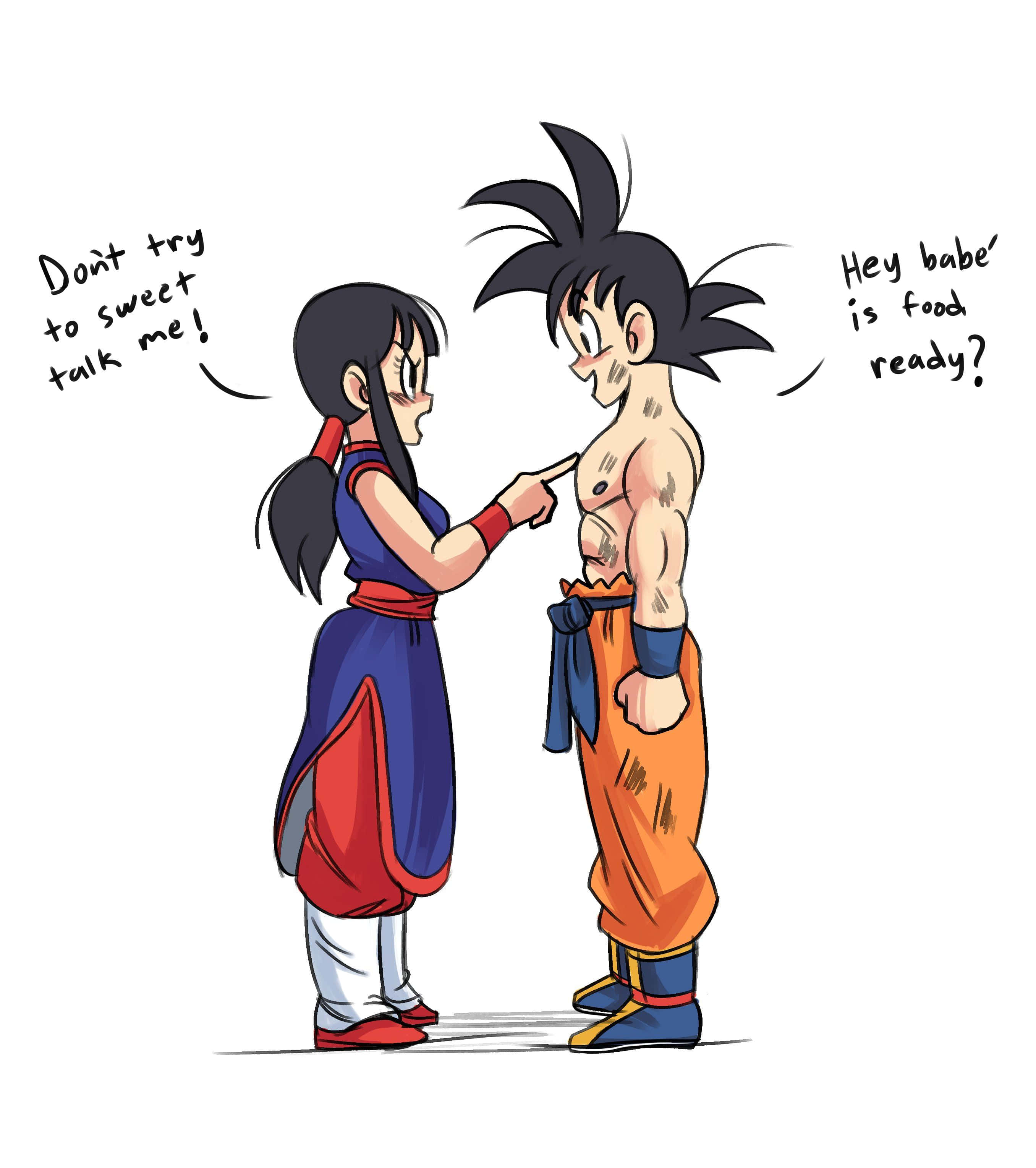 Разговор на Гоку и Чичи от Dragon Ball Тапет
