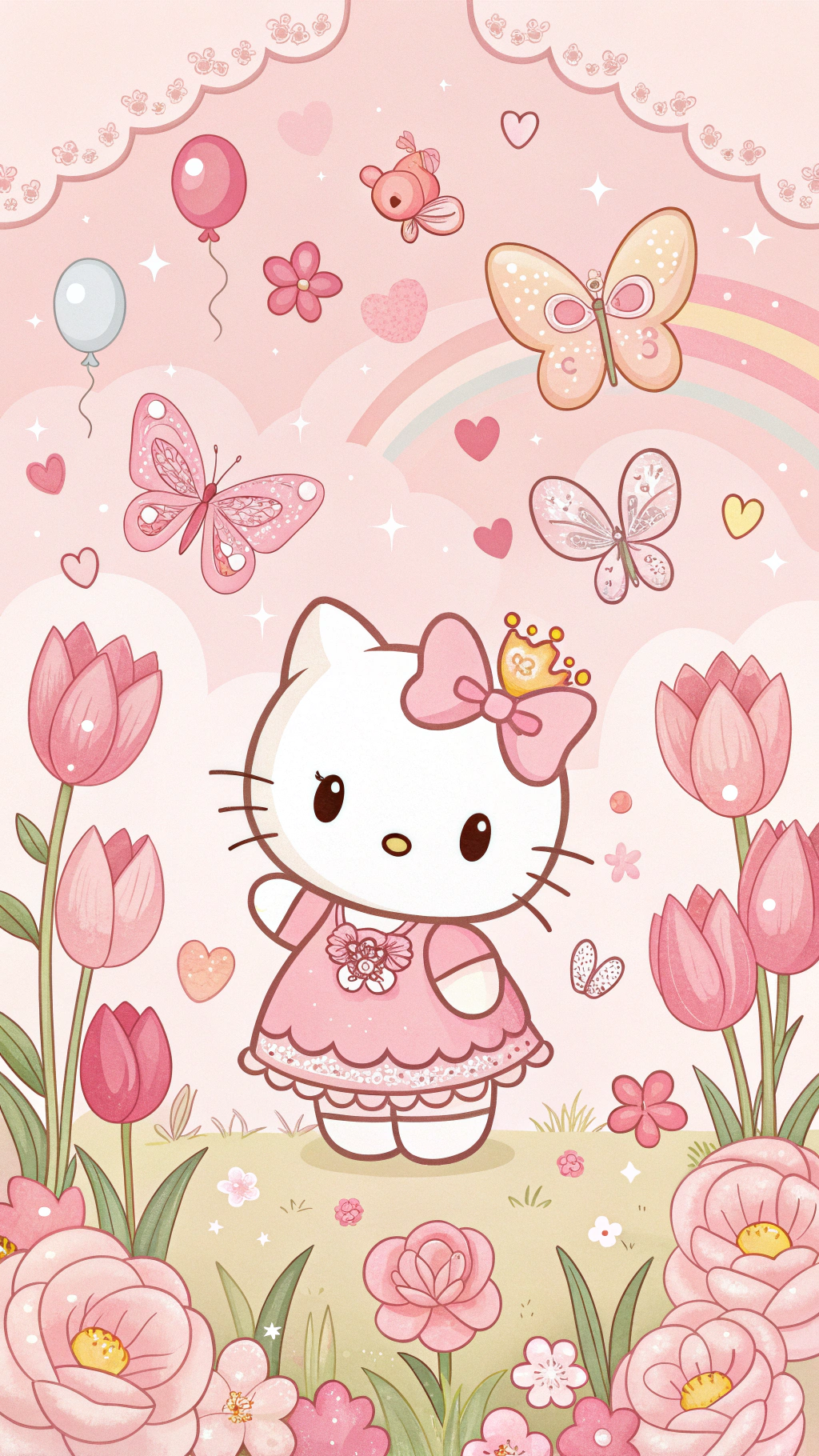 Разкрити тайни на магическата градина на Hello Kitty Тапет