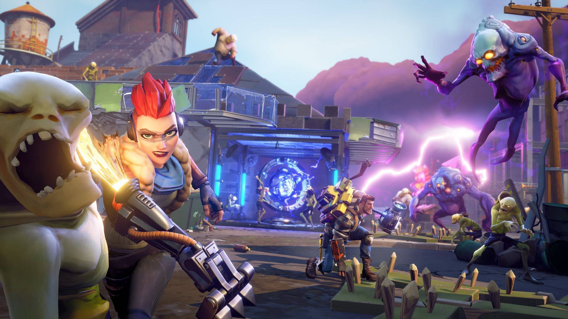 Режим Save the world във Fortnite, Играчи срещу зомбита HD тапет.