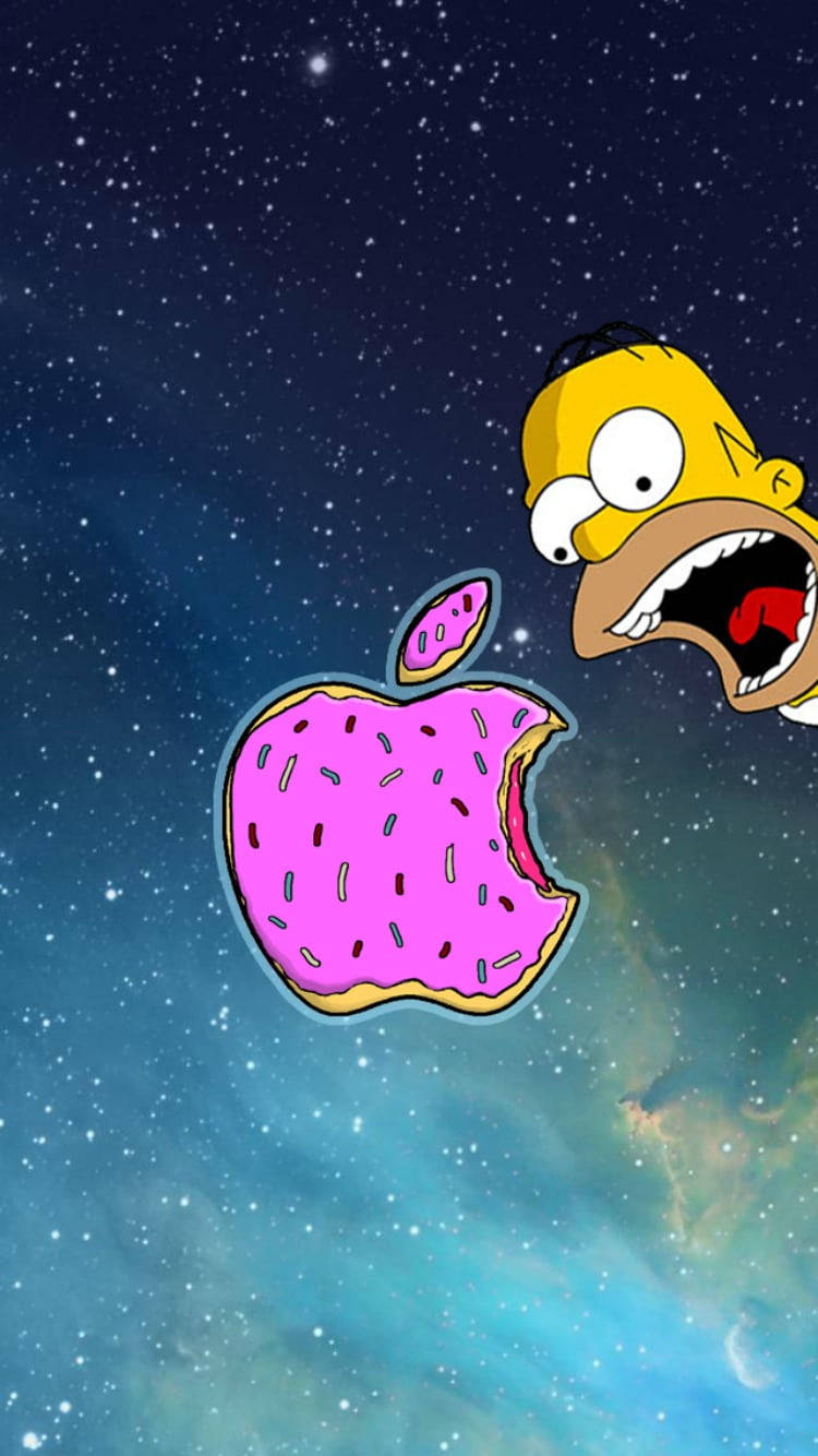 Розова поничка Apple Logo iPhone Тапет