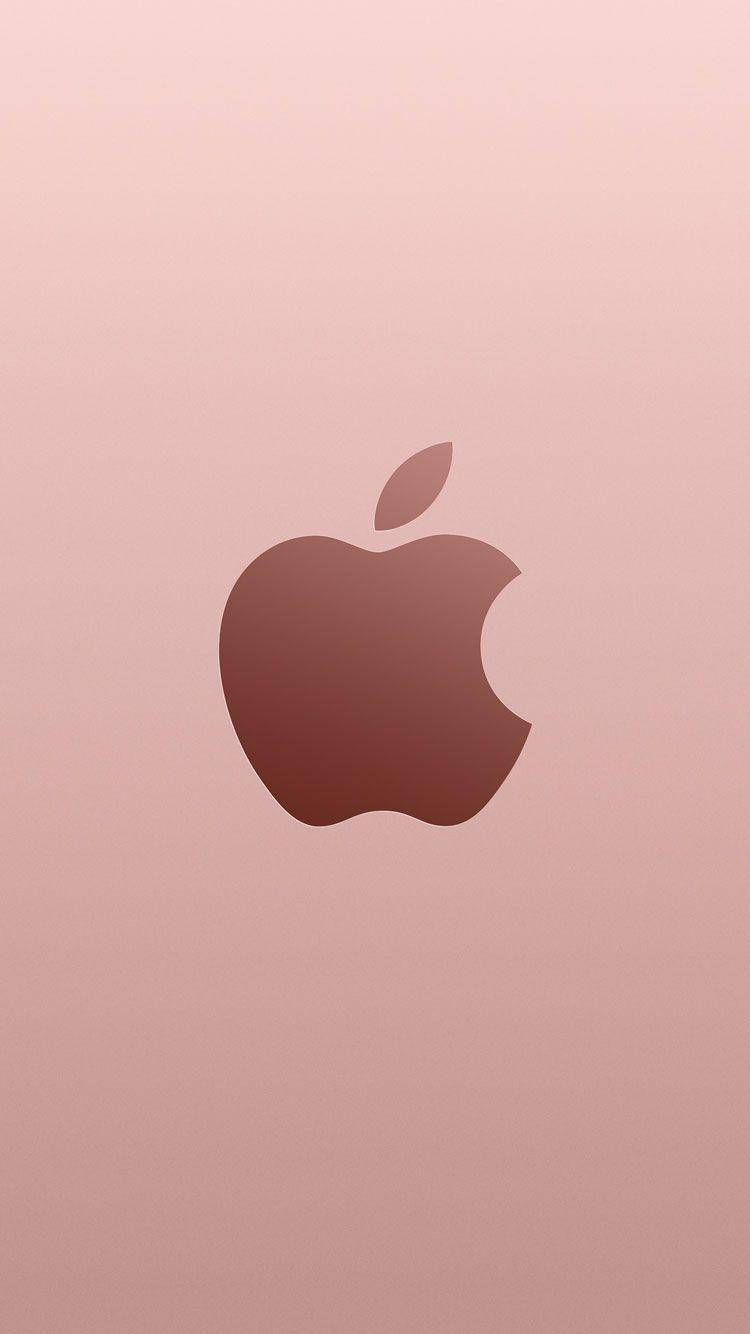 Розово-златно лого на Apple за iPhone SE Тапет