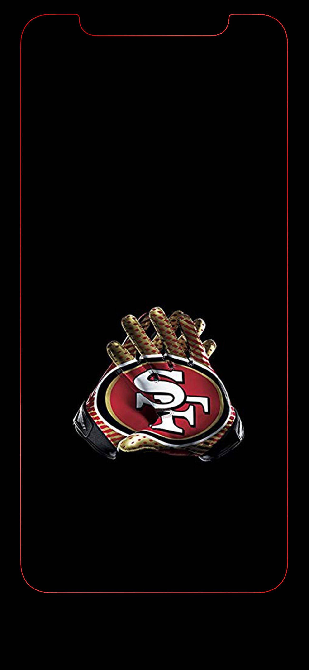 Ръкавици 49ers SF лого на черен фон Тапет