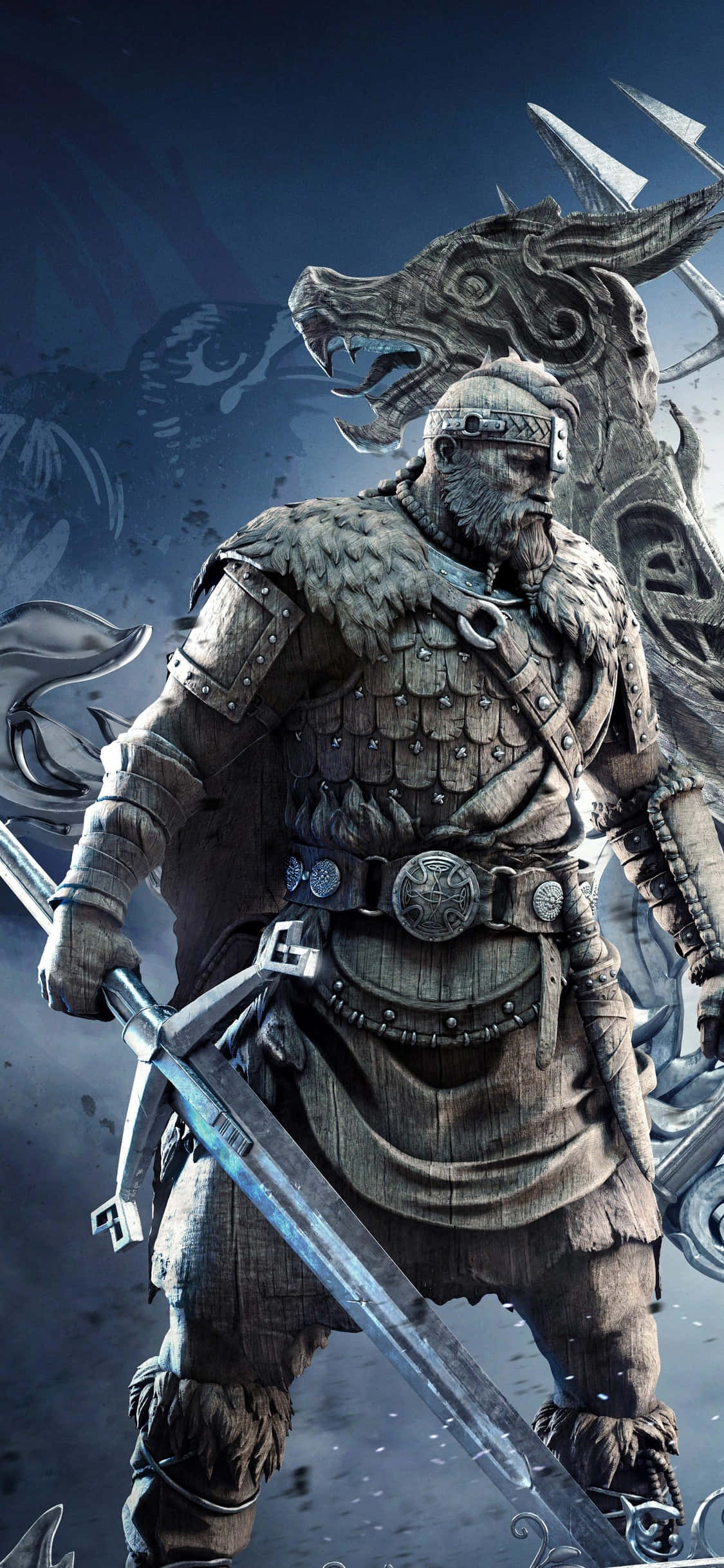 Самурай против дракон Android For Honor фон Тапет