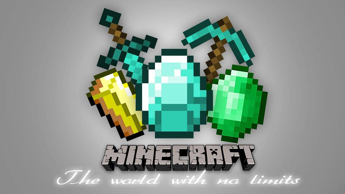 Пикселизирани Minecraft съкровища предмети тапет — Майнкрафт Тапет
