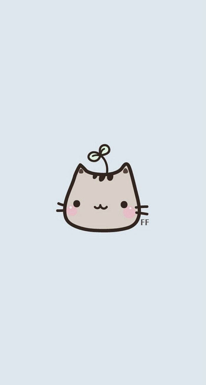 Сива глава на анимационна котка Тапет