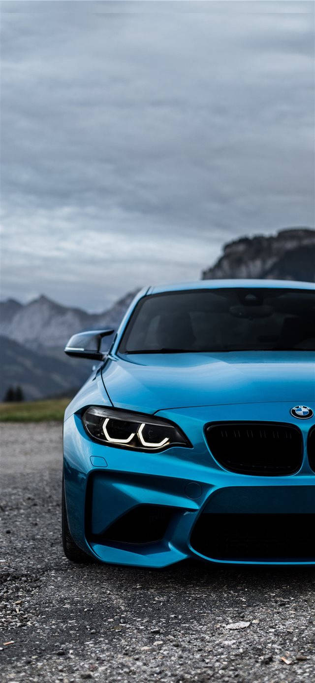 Син BMW M2 за iPhone кола Тапет